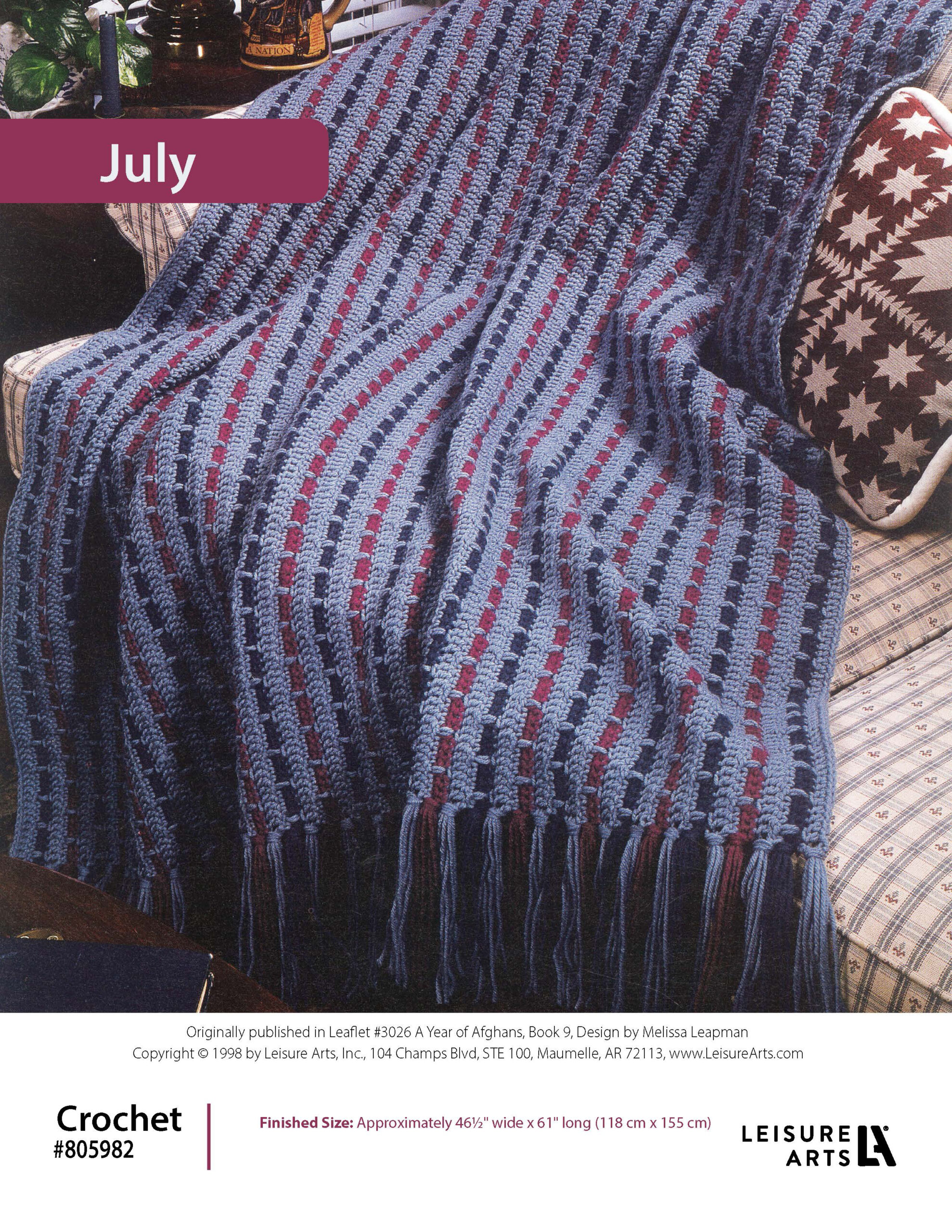 Leisure Arts A Year of Afghans Book 9 July Crochet ePattern