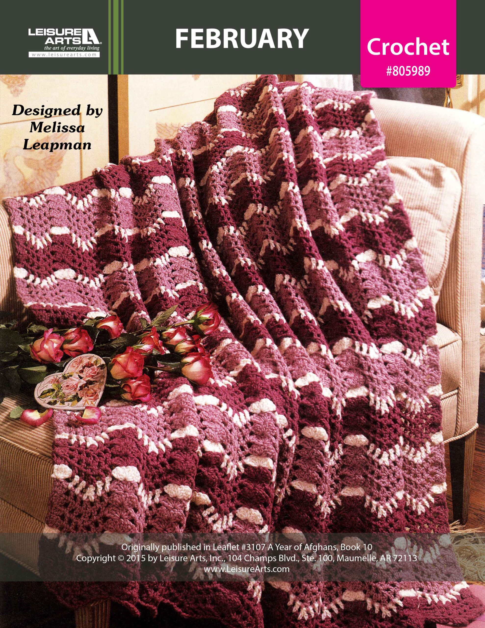 Leisure Arts A Year of Afghans Book 10 February Crochet ePattern