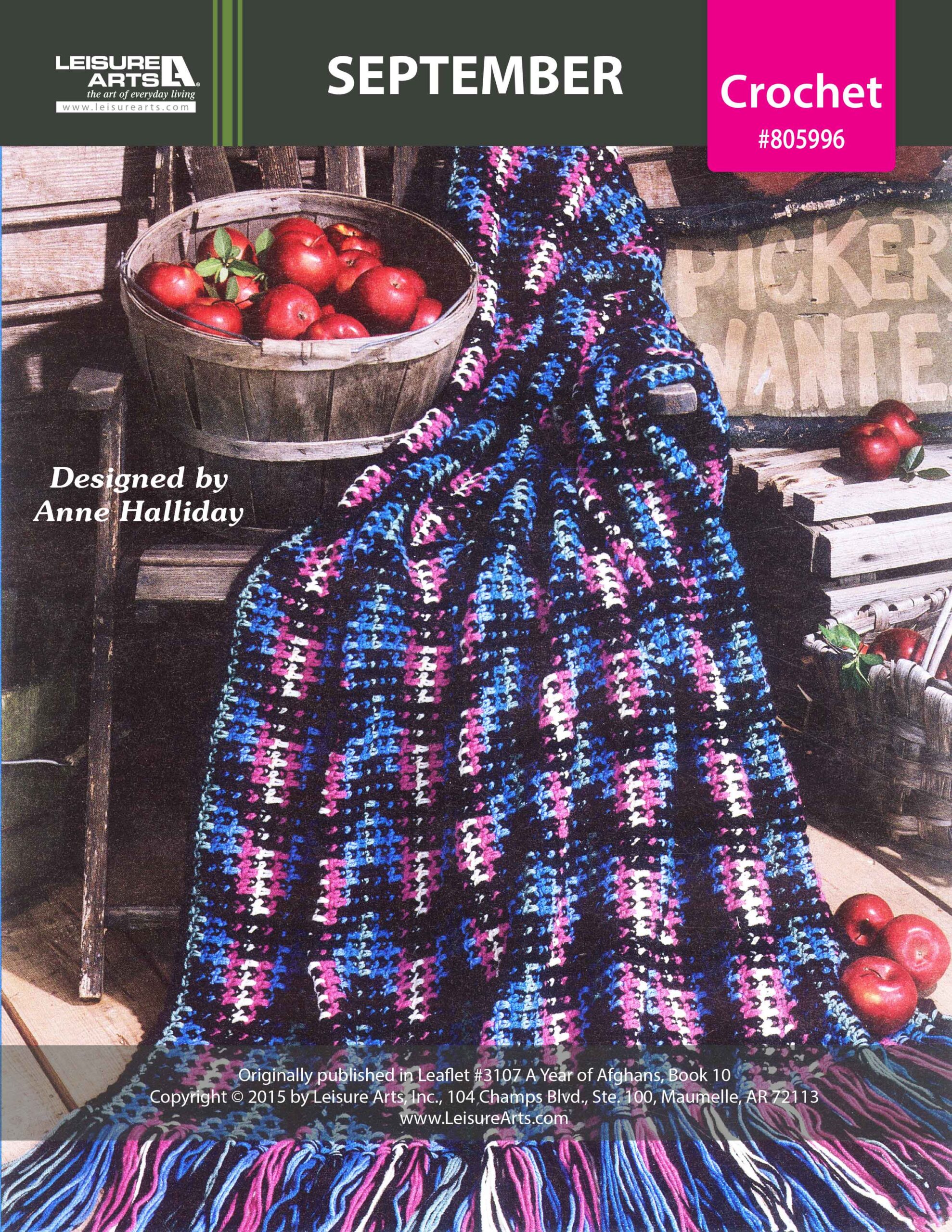 Leisure Arts A Year of Afghans Book 10 September Crochet ePattern