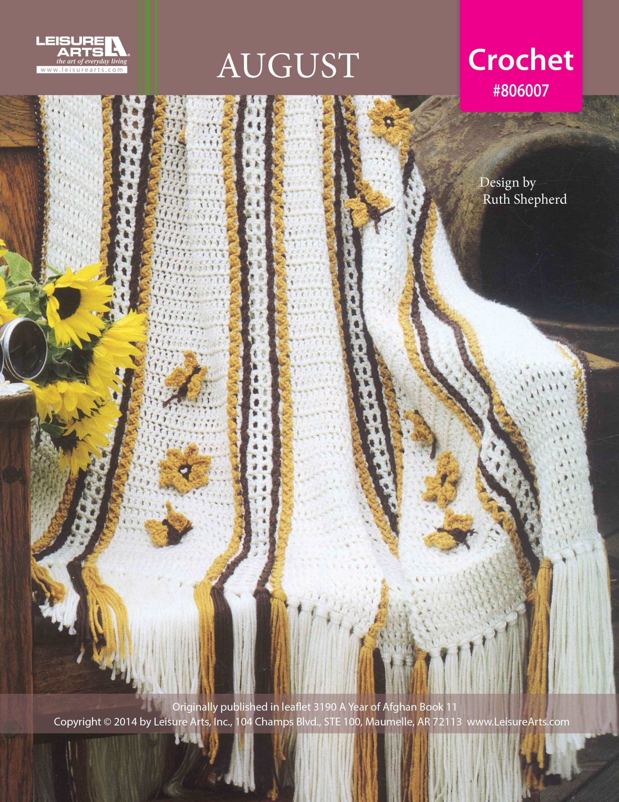 Leisure Arts A Year of Afghans Book 11 August Crochet ePattern