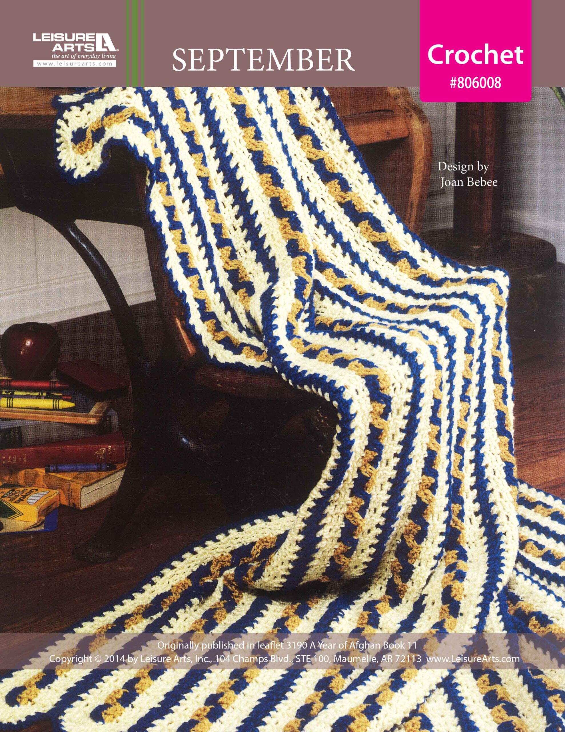 Leisure Arts A Year of Afghans Book 11 September Crochet ePattern