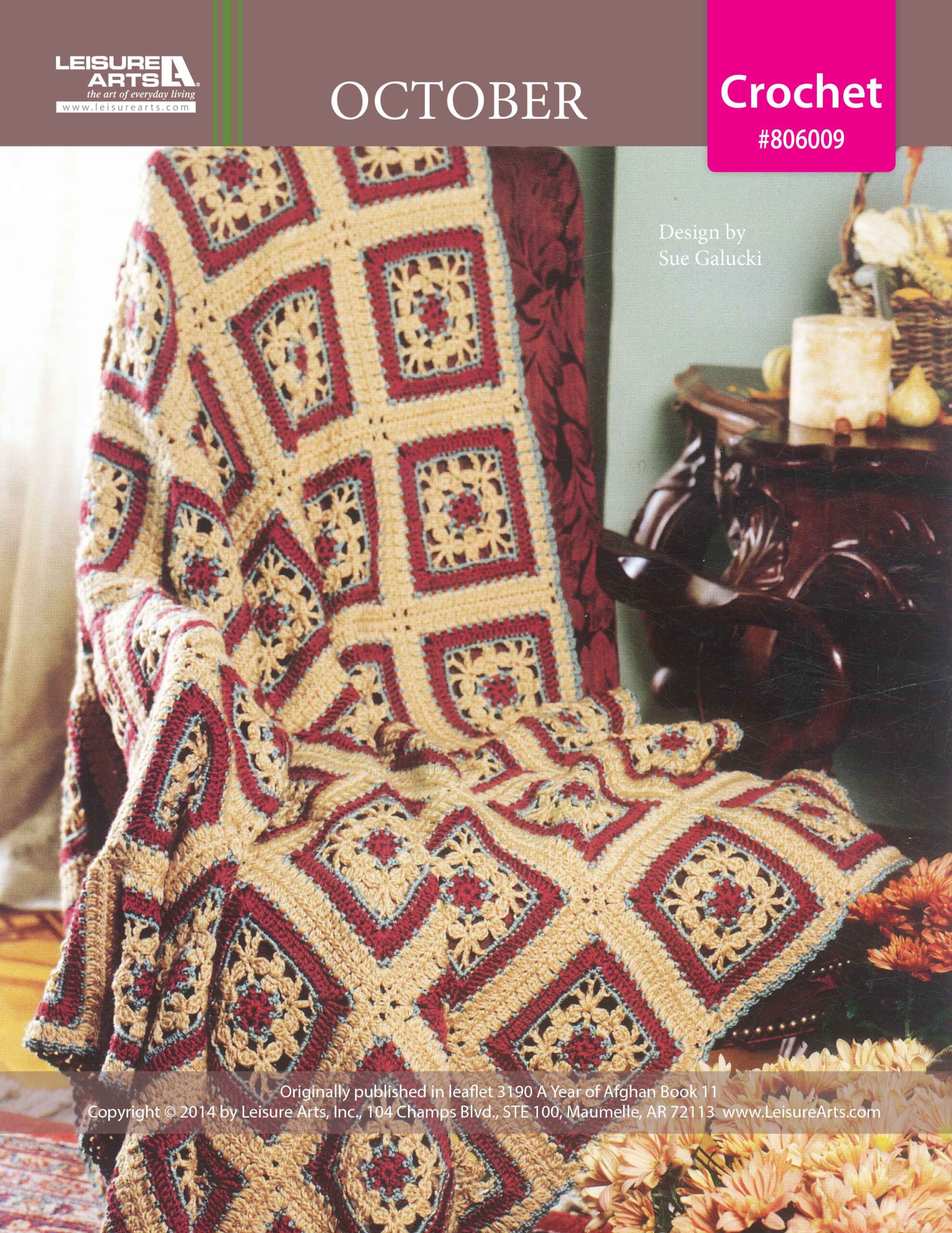 Leisure Arts A Year of Afghans Book 11 October Crochet ePattern