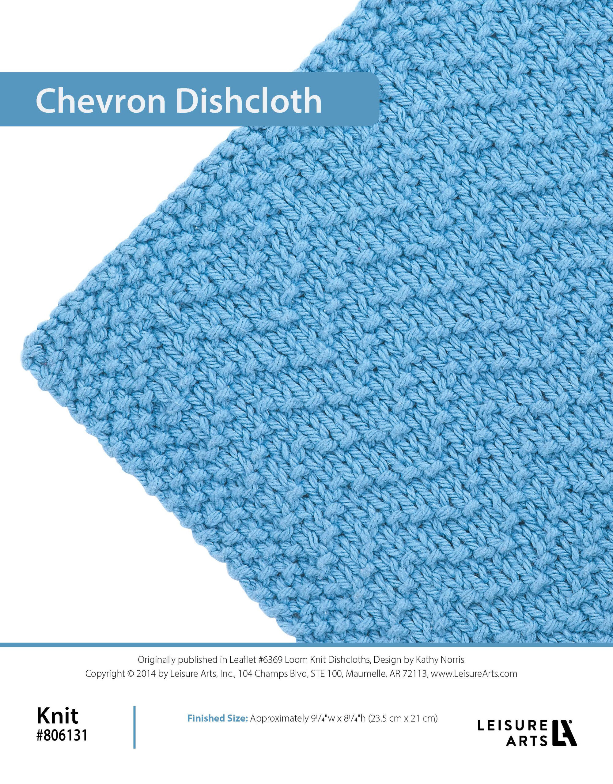 Leisure Arts ePattern Loom Knit Dishcloths Chevron Dishcloth