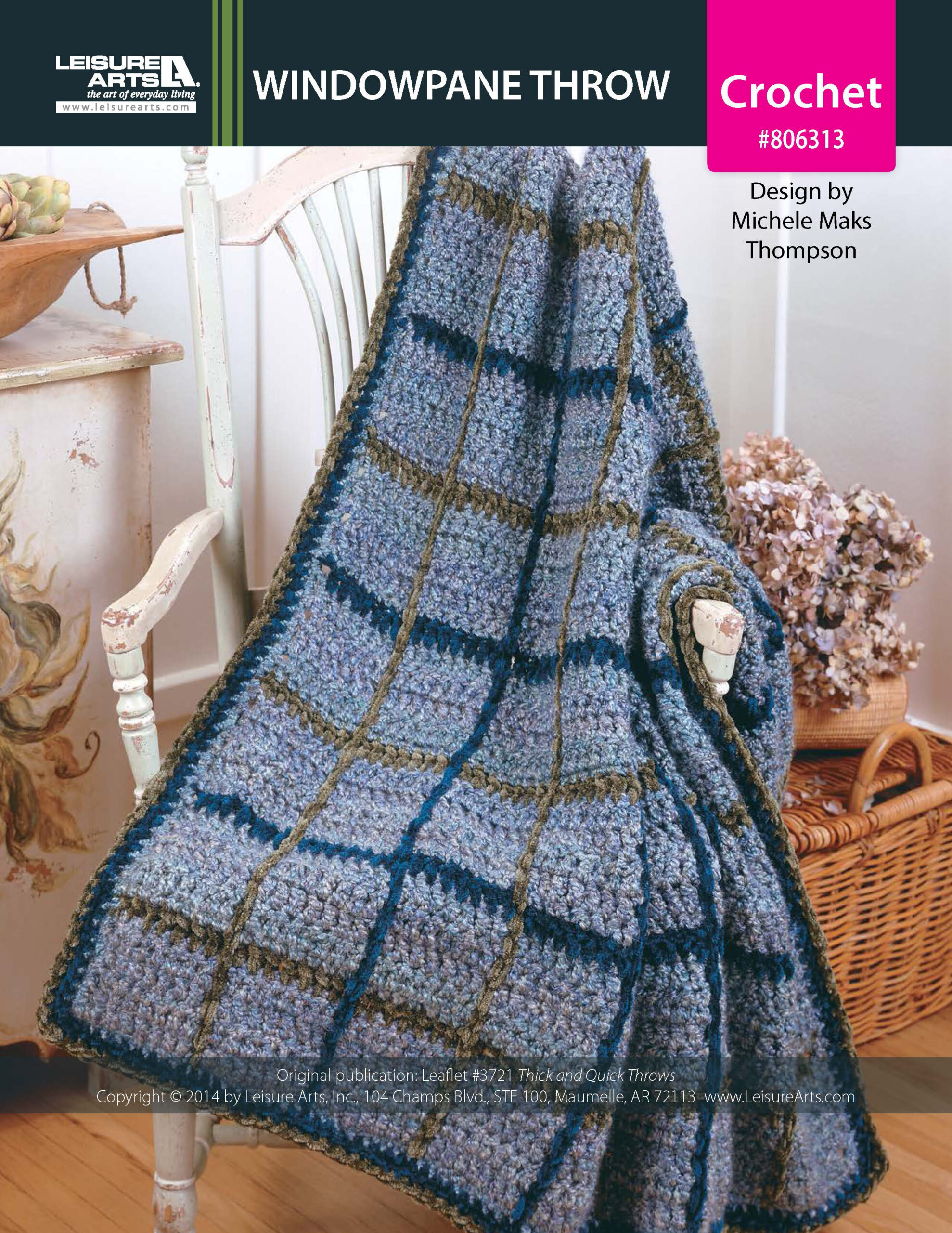 Leisure Arts Thick Quick Throws Windowpane Crochet ePattern