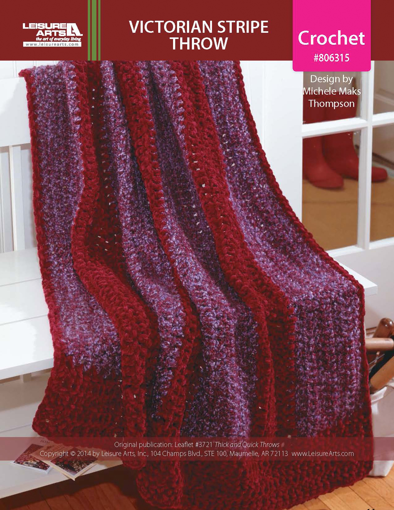 Leisure Arts Thick Quick Throws Victorian Stripe Crochet ePattern