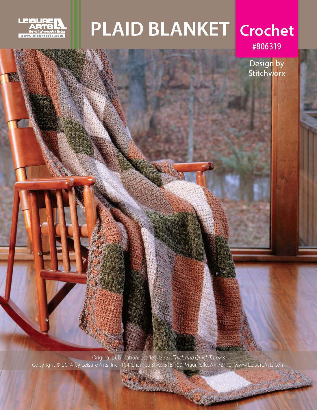 Leisure Arts Thick Quick Throws Plaid Blanket Crochet ePattern