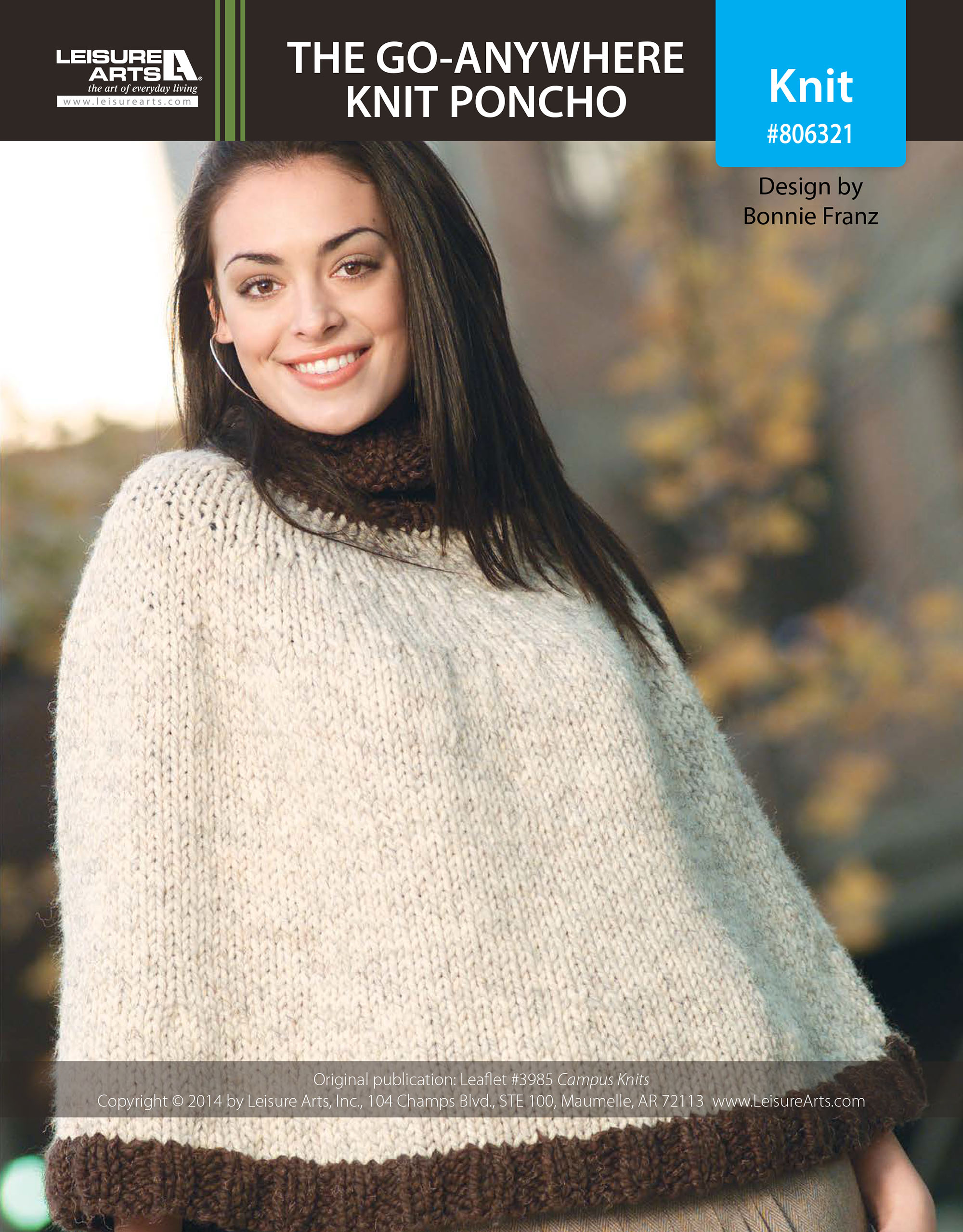 Leisure Arts The GoAnywhere Knit Poncho ePattern