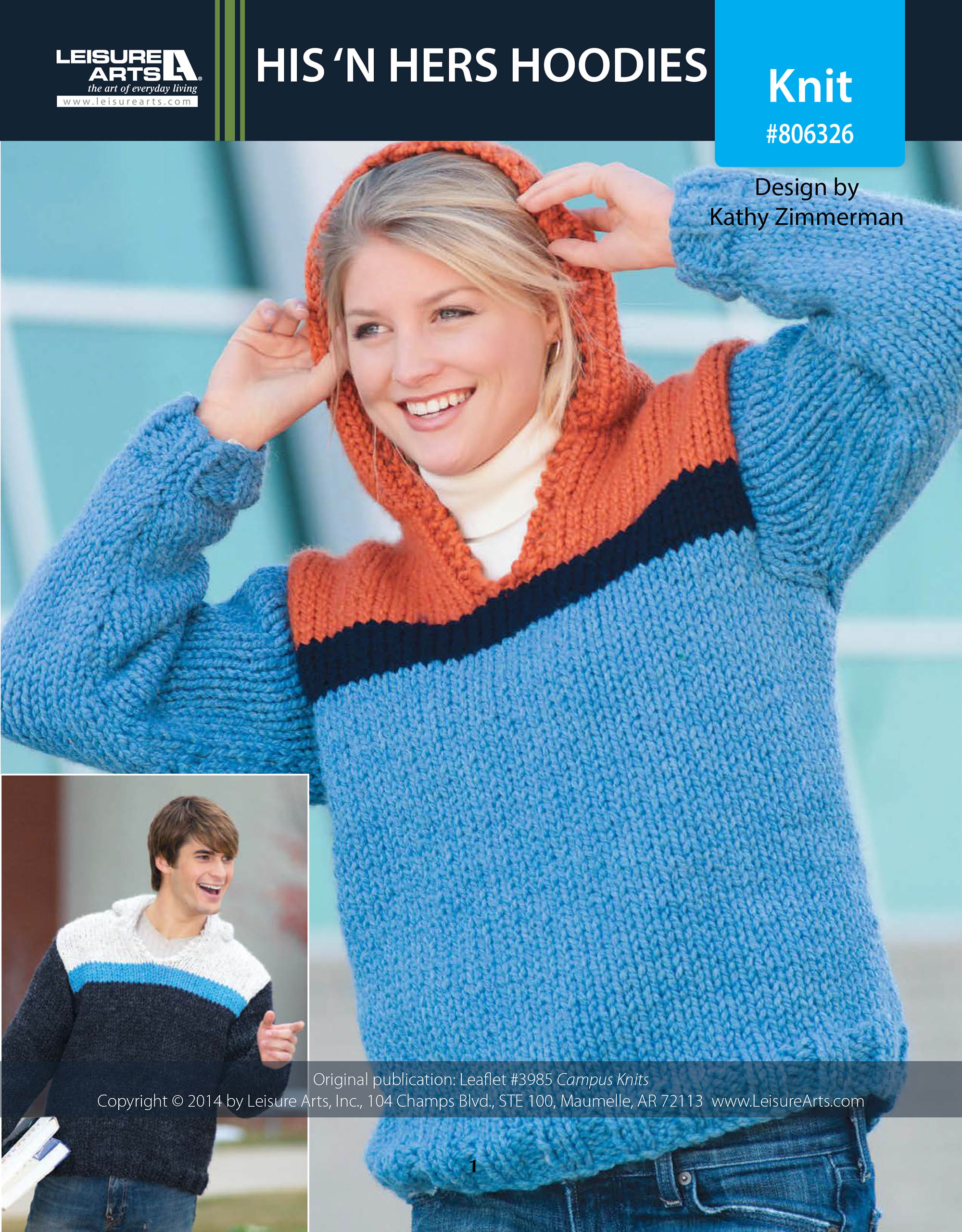 Leisure Arts Hisn Hers Hoodies Knit ePattern