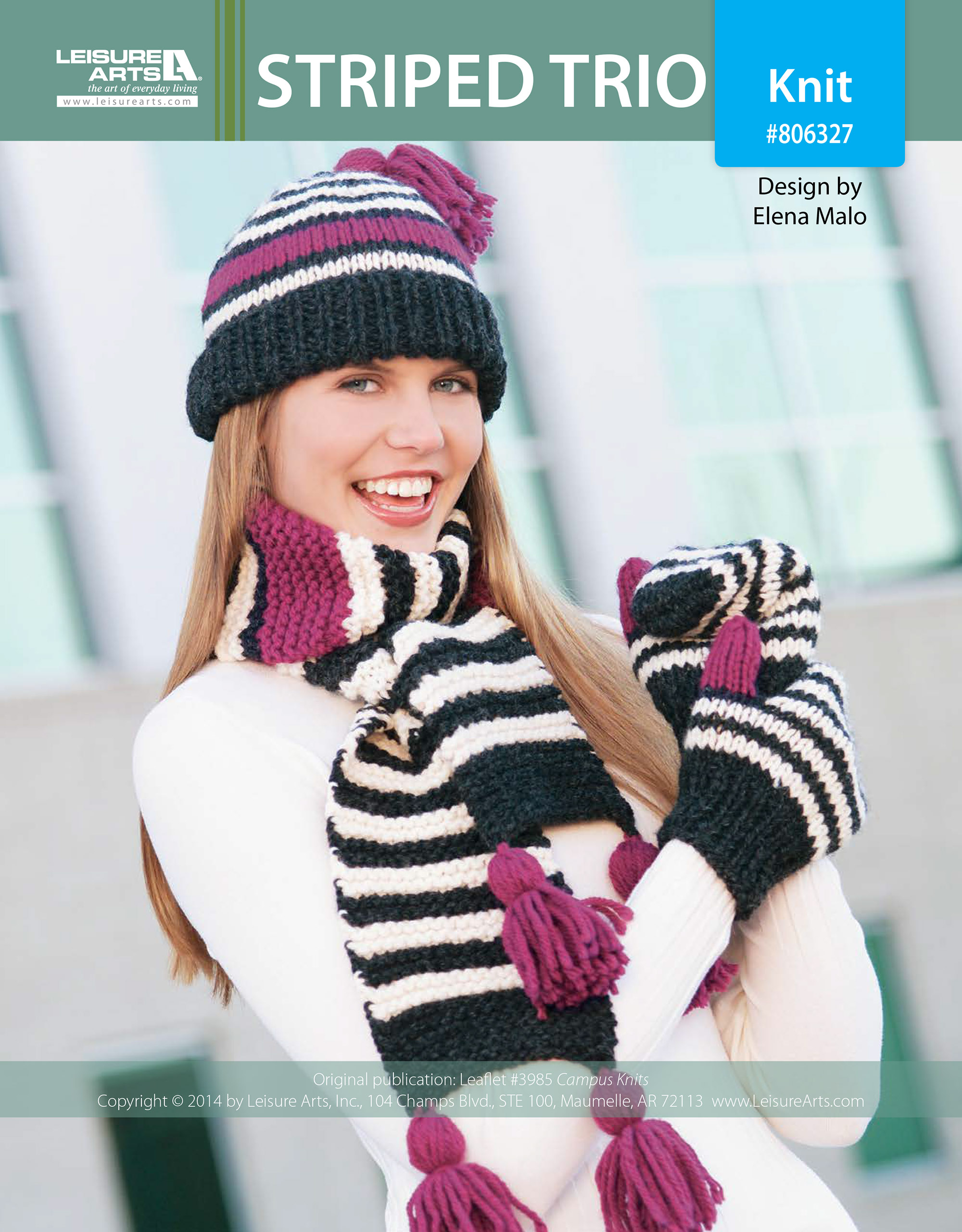 Leisure Arts Striped Trio Knit ePattern