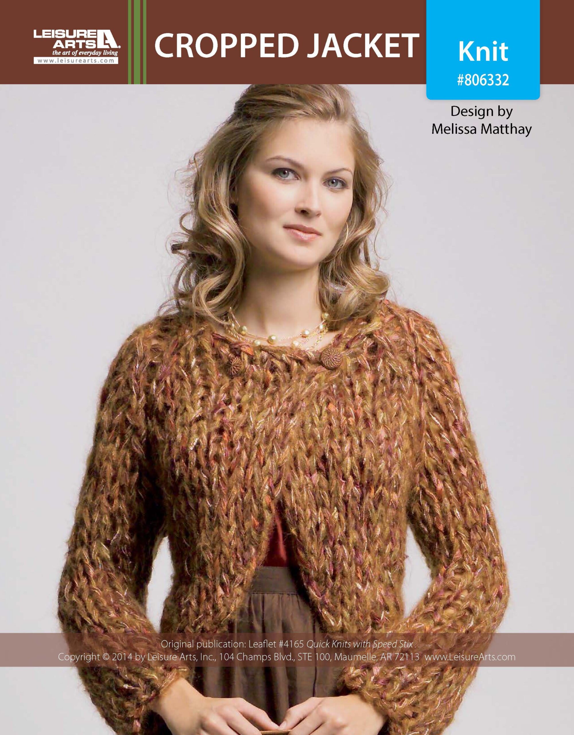 Leisure Arts Quick Knits With Speed Stix Cropped Jacket ePattern