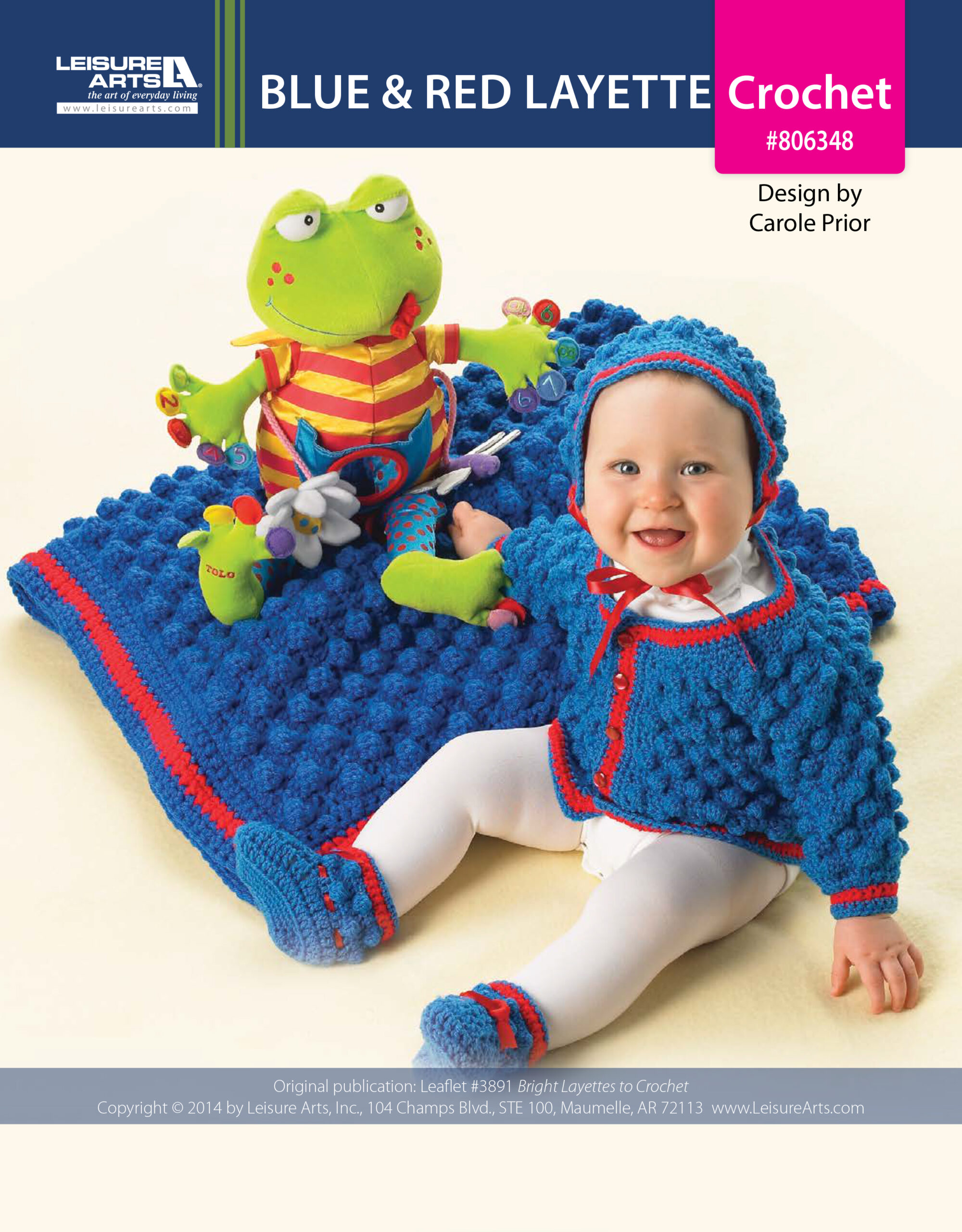 Leisure Arts Bright Layettes To Crochet Red Blue ePattern