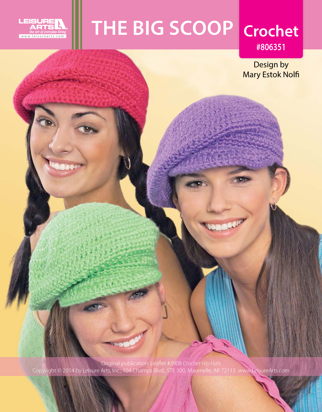 Leisure Arts Crochet Hip Hats The Big Scoop ePattern
