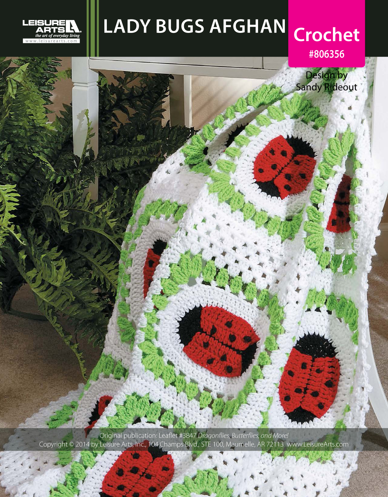 Leisure Arts Dragonflies Butterflies And More Lady Bugs Afghan Crochet ePattern