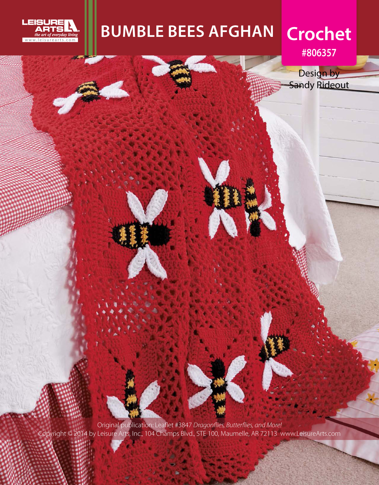 Leisure Arts Dragonflies Butterflies And More Bumble Bees Afghan Crochet ePattern