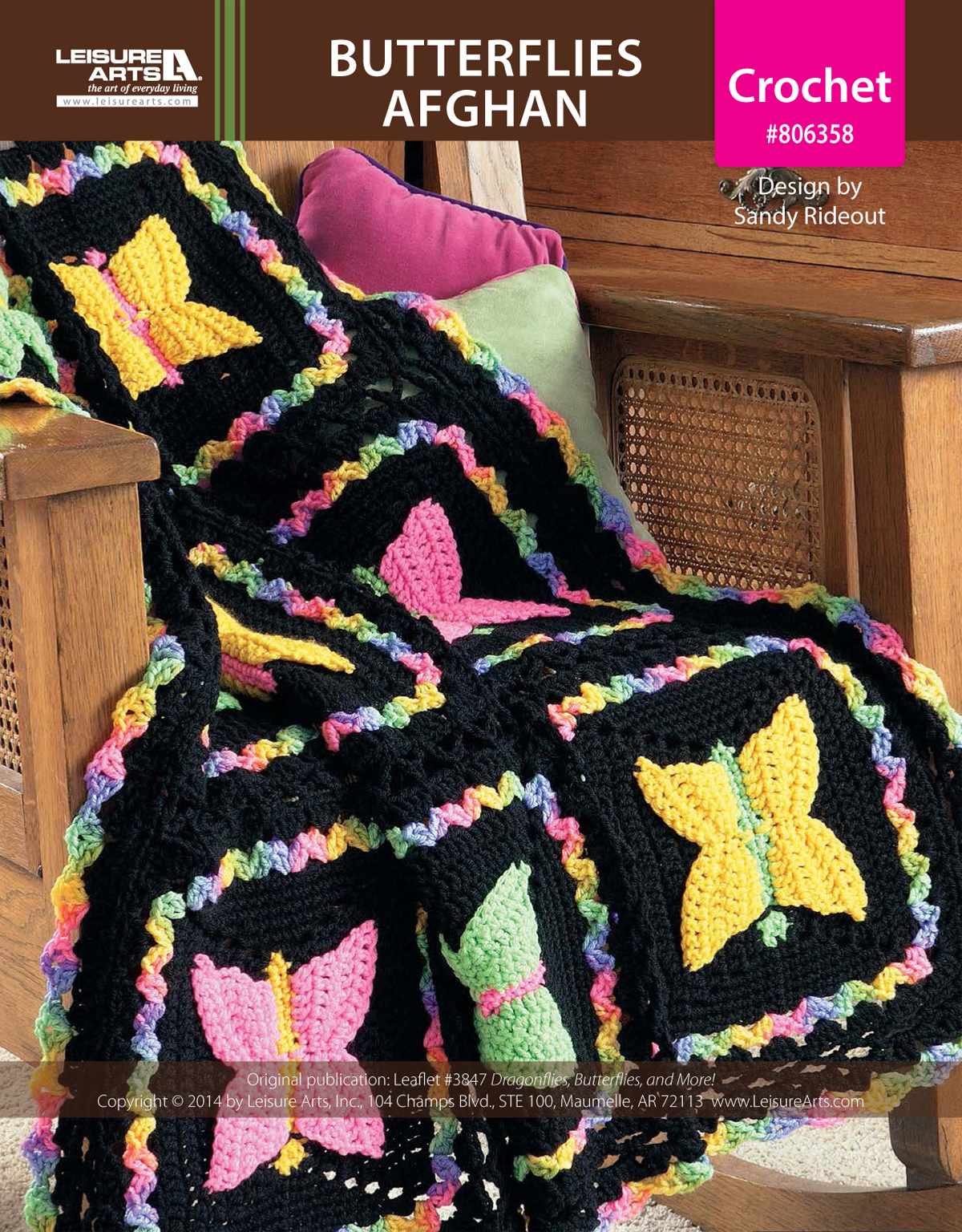 Leisure Arts Dragonflies Butterflies And More Butterflies Afghan Crochet ePattern