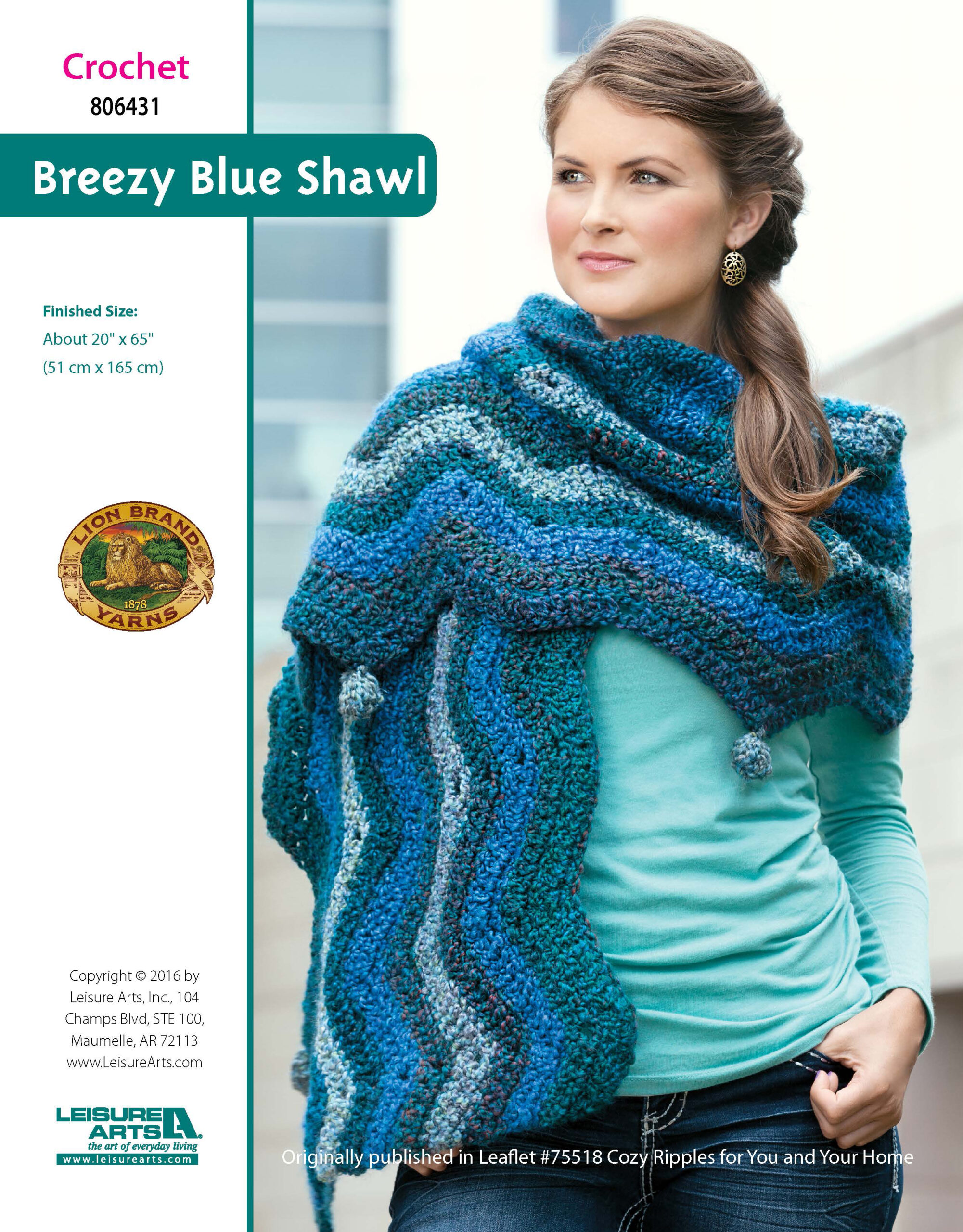 Leisure Arts ePattern Breezy Blue Shawl