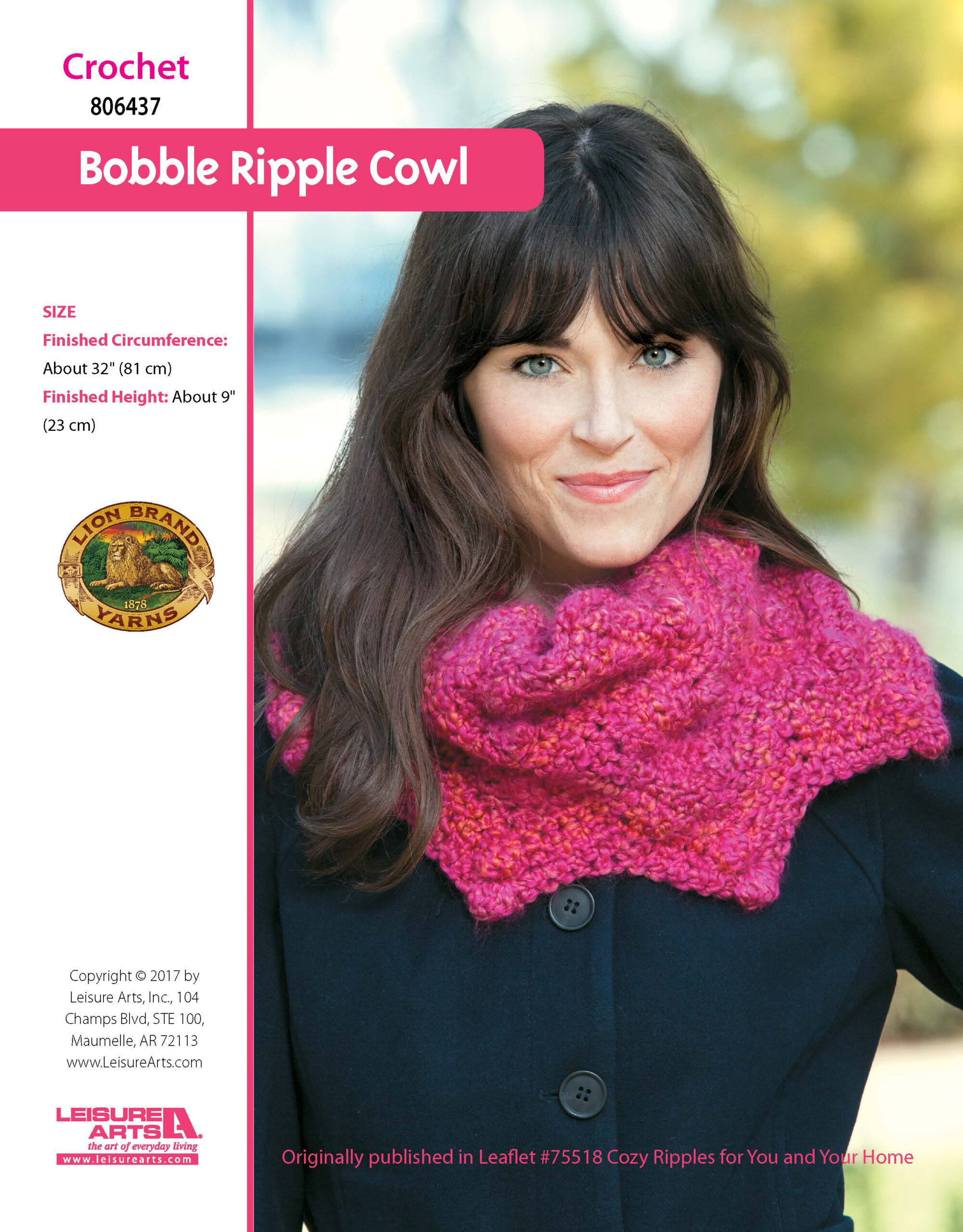 Leisure Arts ePattern Bobble Ripple Cowl