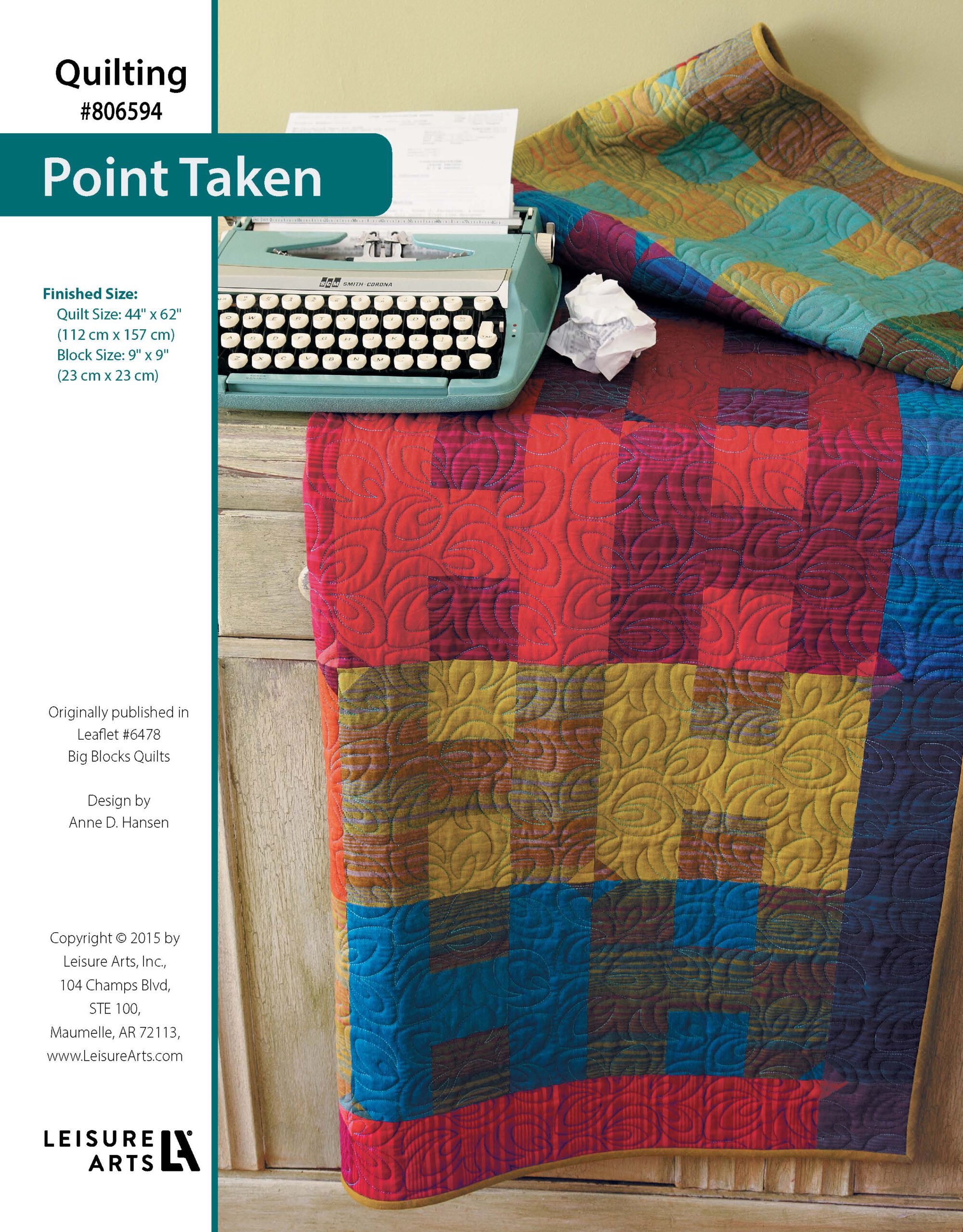 Leisure Arts Big Block Quilts Point Taken ePattern