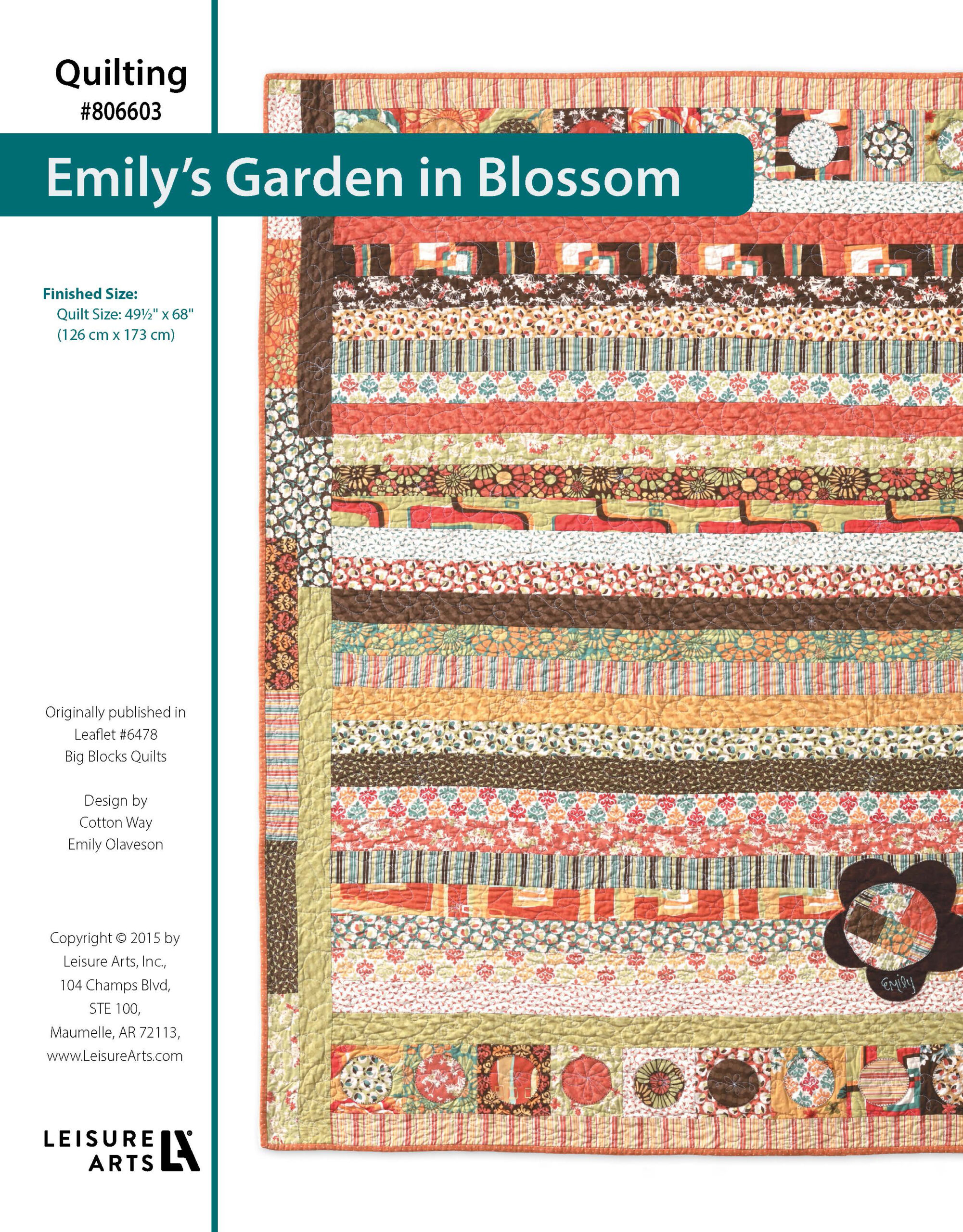 Leisure Arts Big Block Quilts Emilys Garden In Blossom ePattern