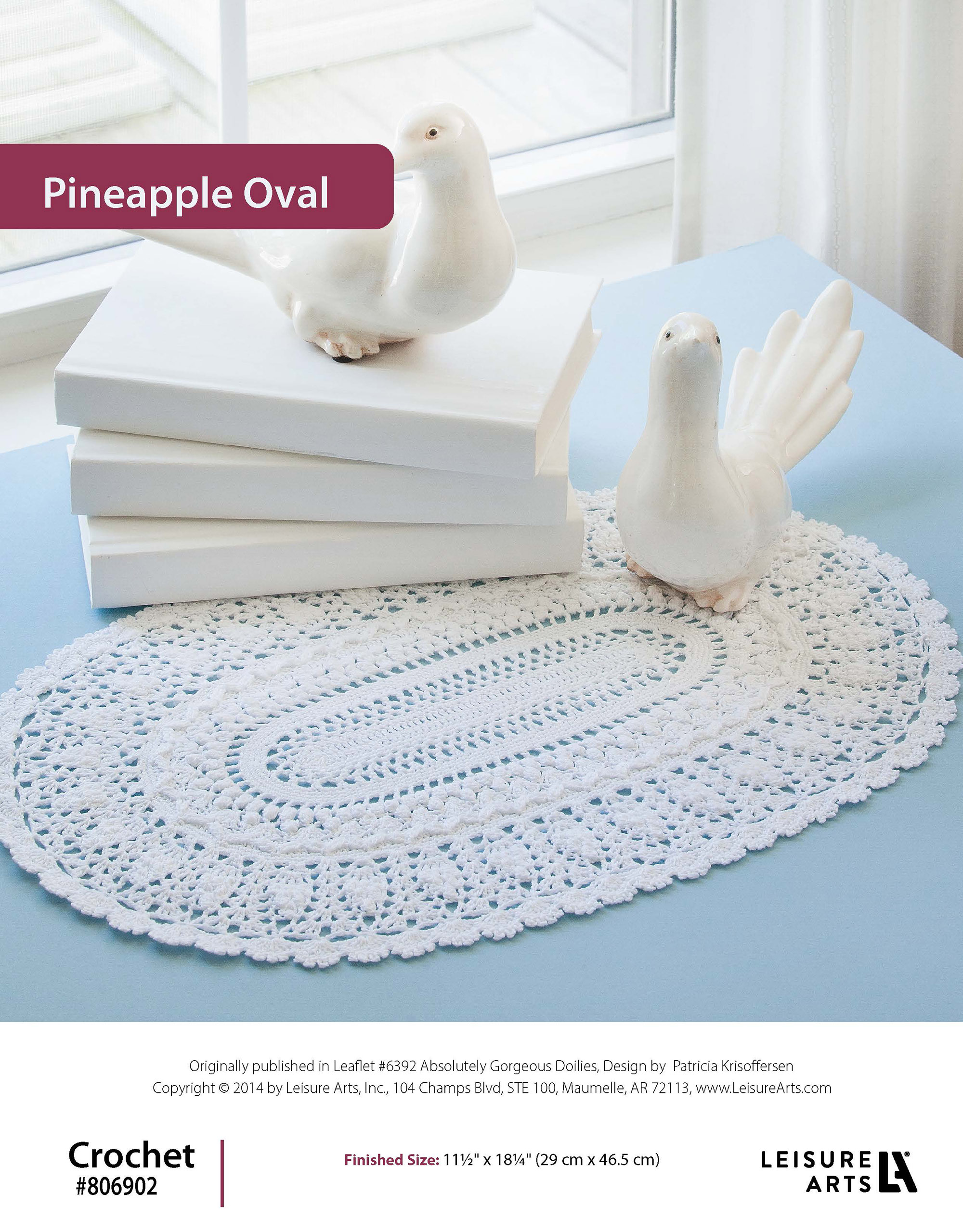Leisure Arts Absolutely Gorgeous Doilies Pineapple Oval Crochet ePattern