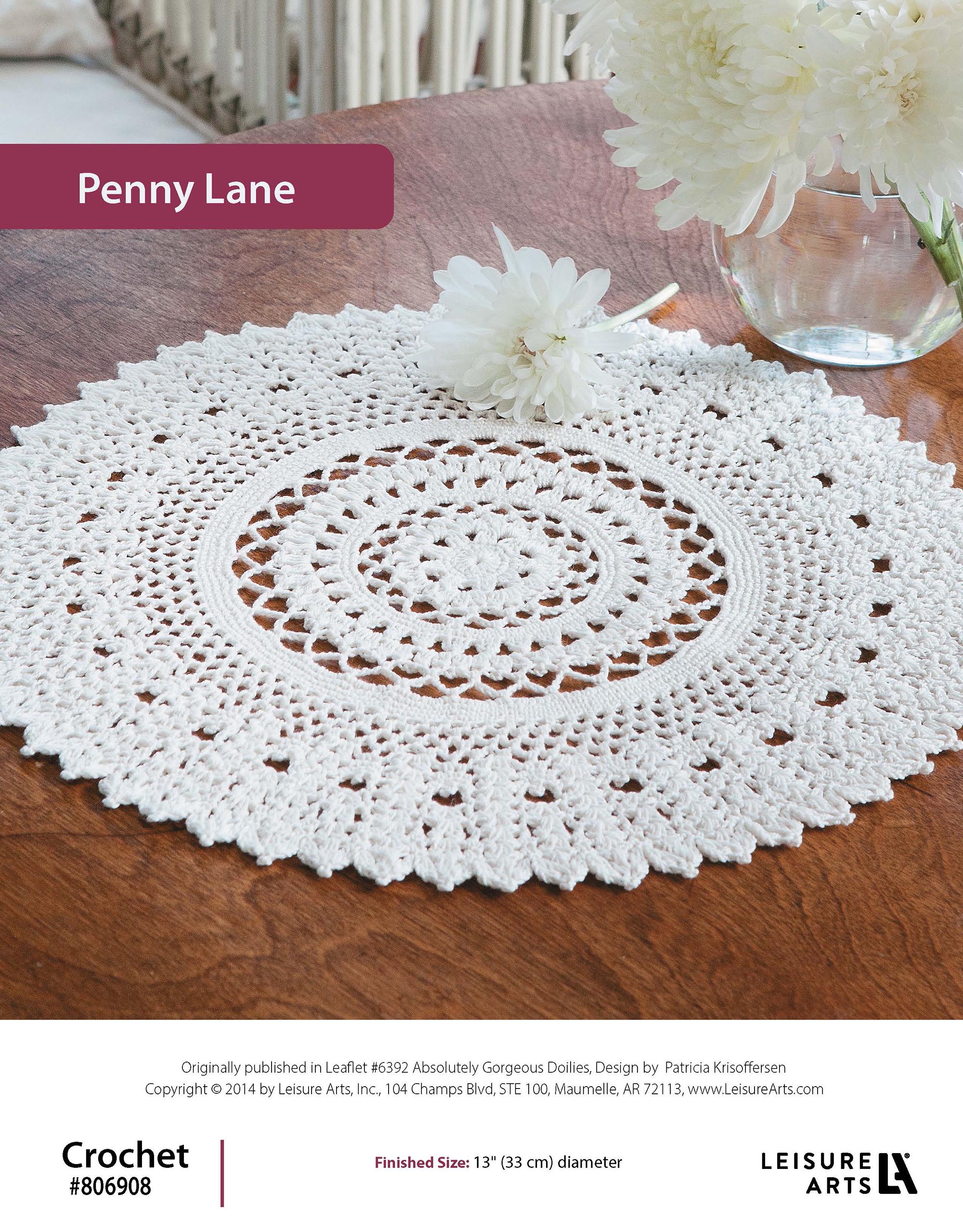 Leisure Arts Absolutely Gorgeous Doilies Penny Lane Crochet ePattern