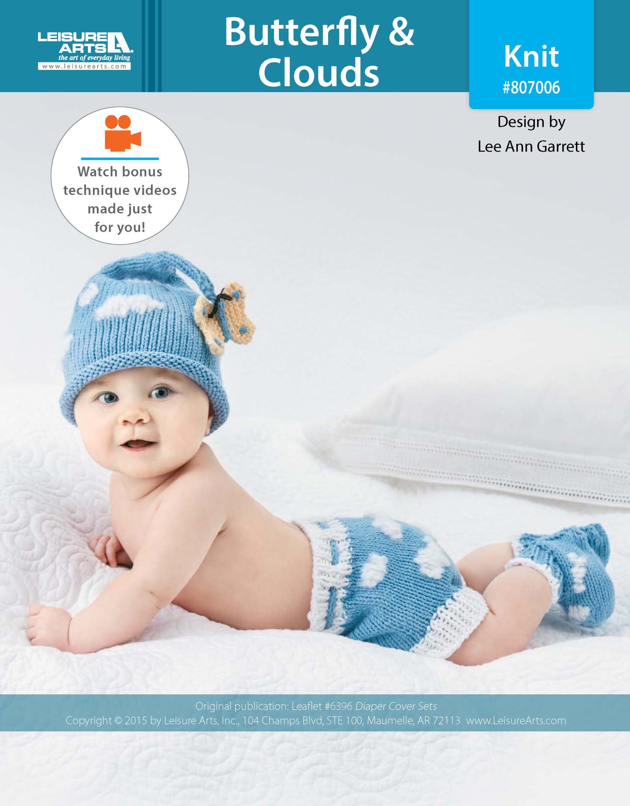 Leisure Arts Diaper Cover Sets Butterfly Clouds ePattern