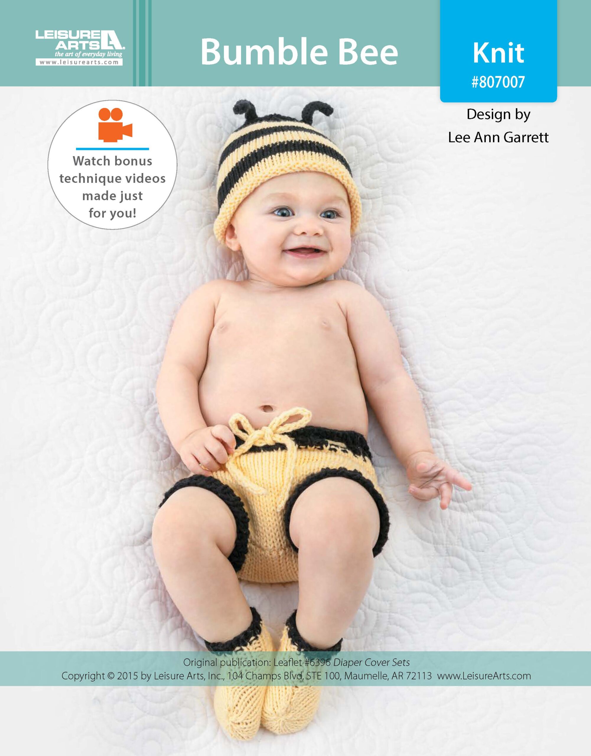 Leisure Arts Diaper Cover Sets Bumble Bee ePattern