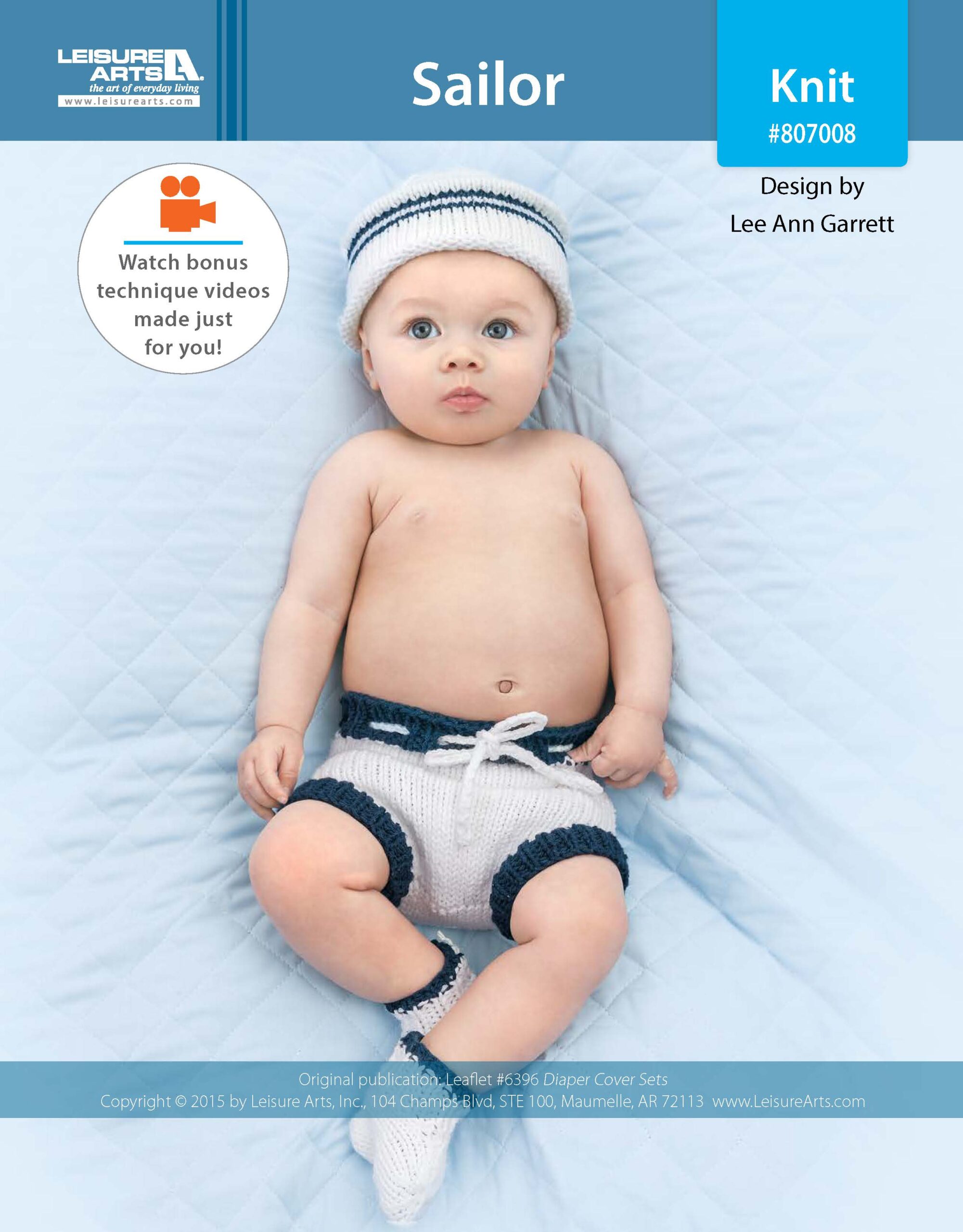 Leisure Arts Diaper Cover Sets Sailor ePattern