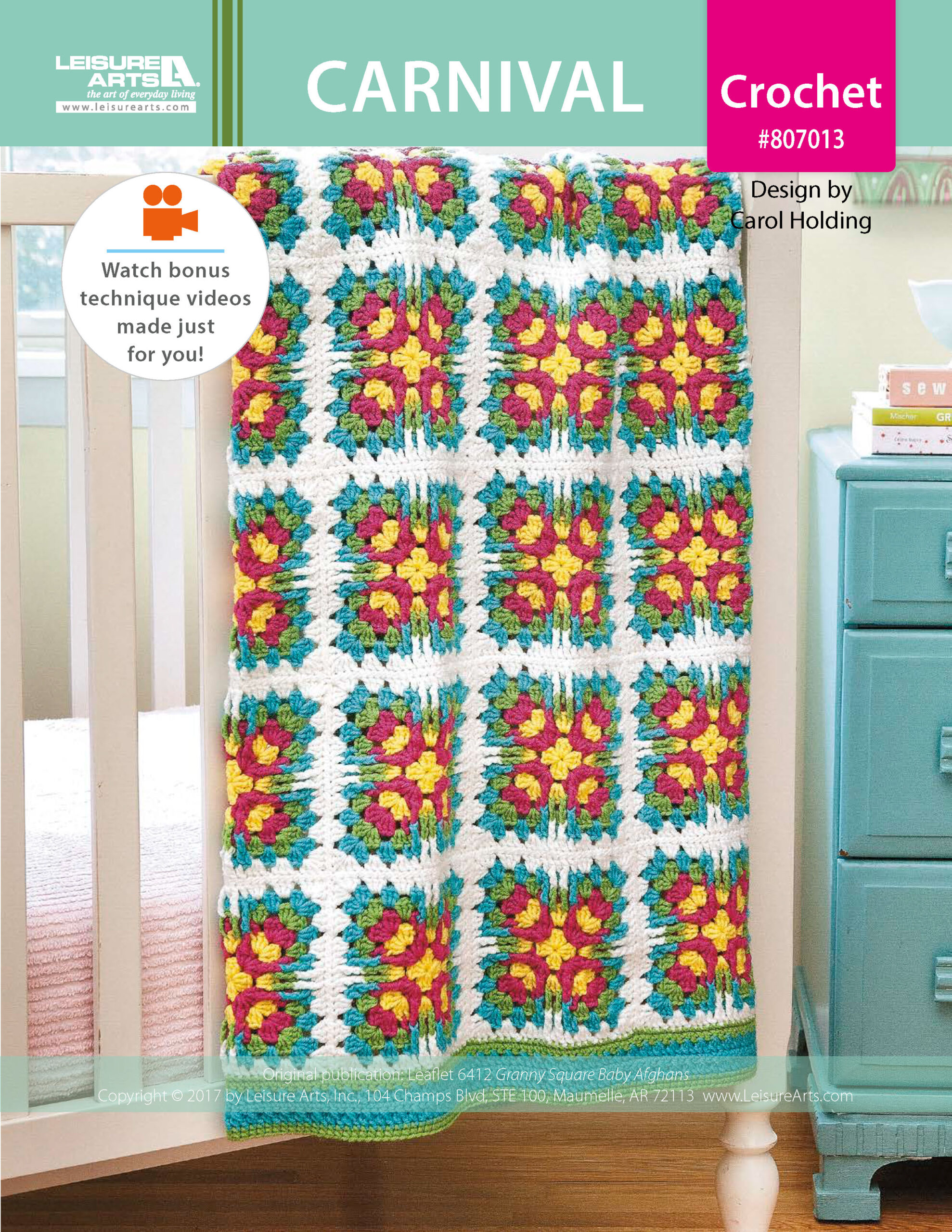 Leisure Arts Granny Square Baby Afghans Carnival ePattern