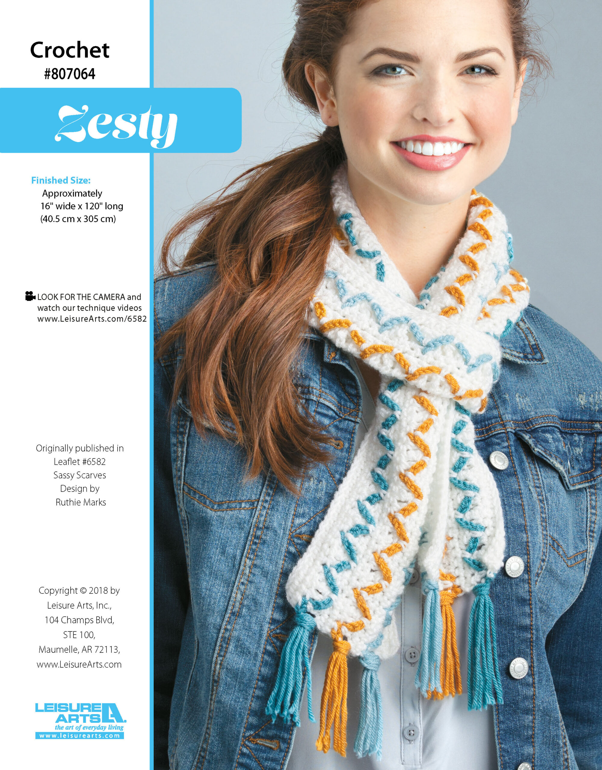 Leisure Arts Sassy Scarves Crochet Zesty ePattern