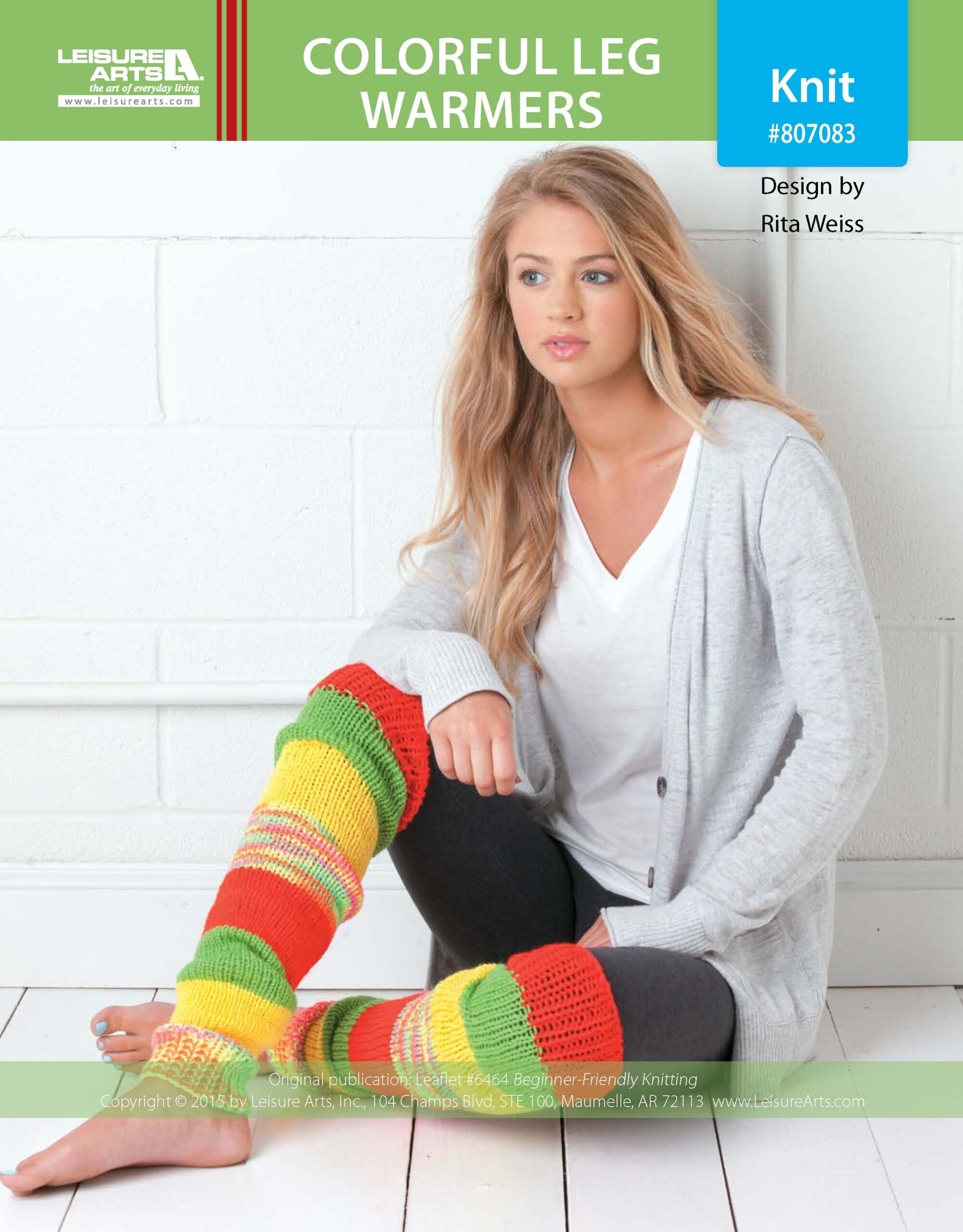 Leisure Arts BeginnerFriendly Knitting Colorful Leg Warmers ePattern