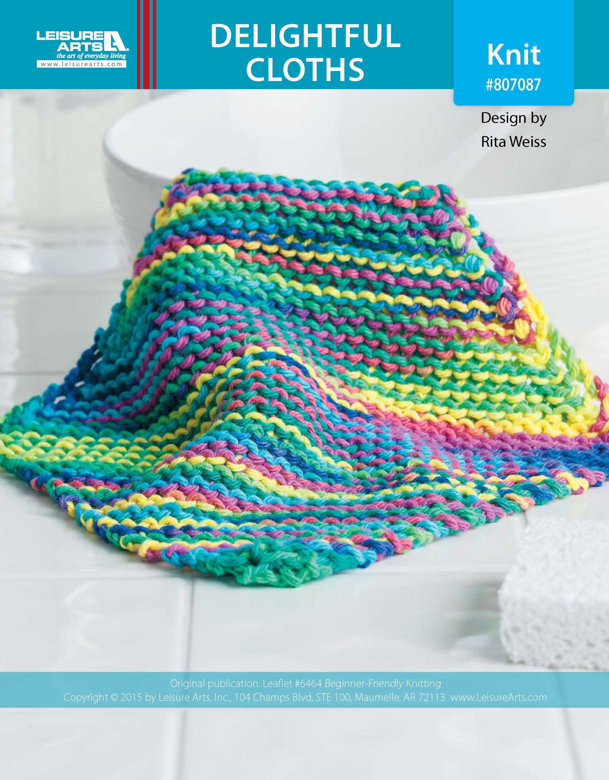 Leisure Arts BeginnerFriendly Knitting Delightful Dishcloth ePattern