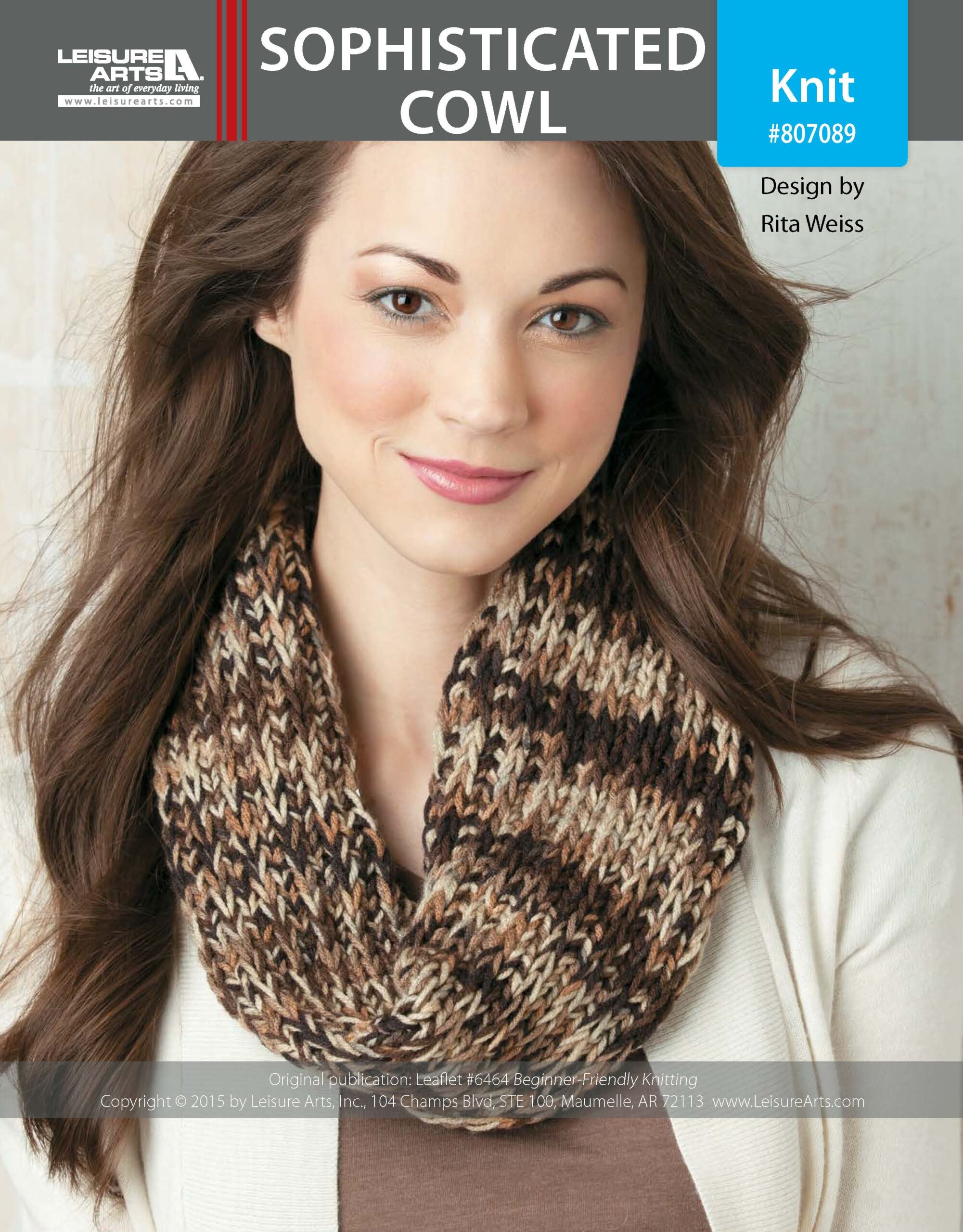 Leisure Arts BeginnerFriendly Knitting Sophisticated Cowl ePattern