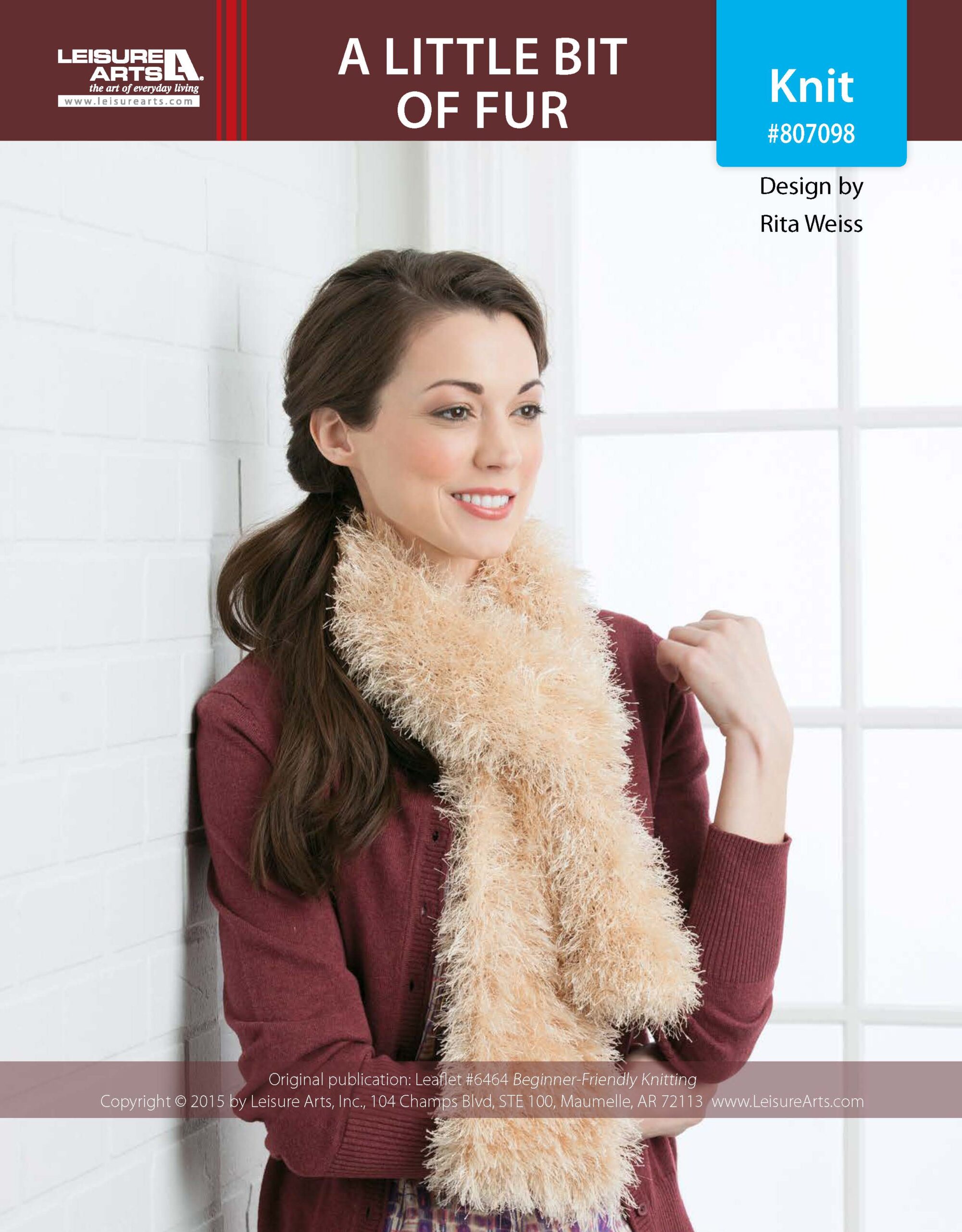 Leisure Arts BeginnerFriendly Knitting A Little Bit Of Fur Scarf ePattern