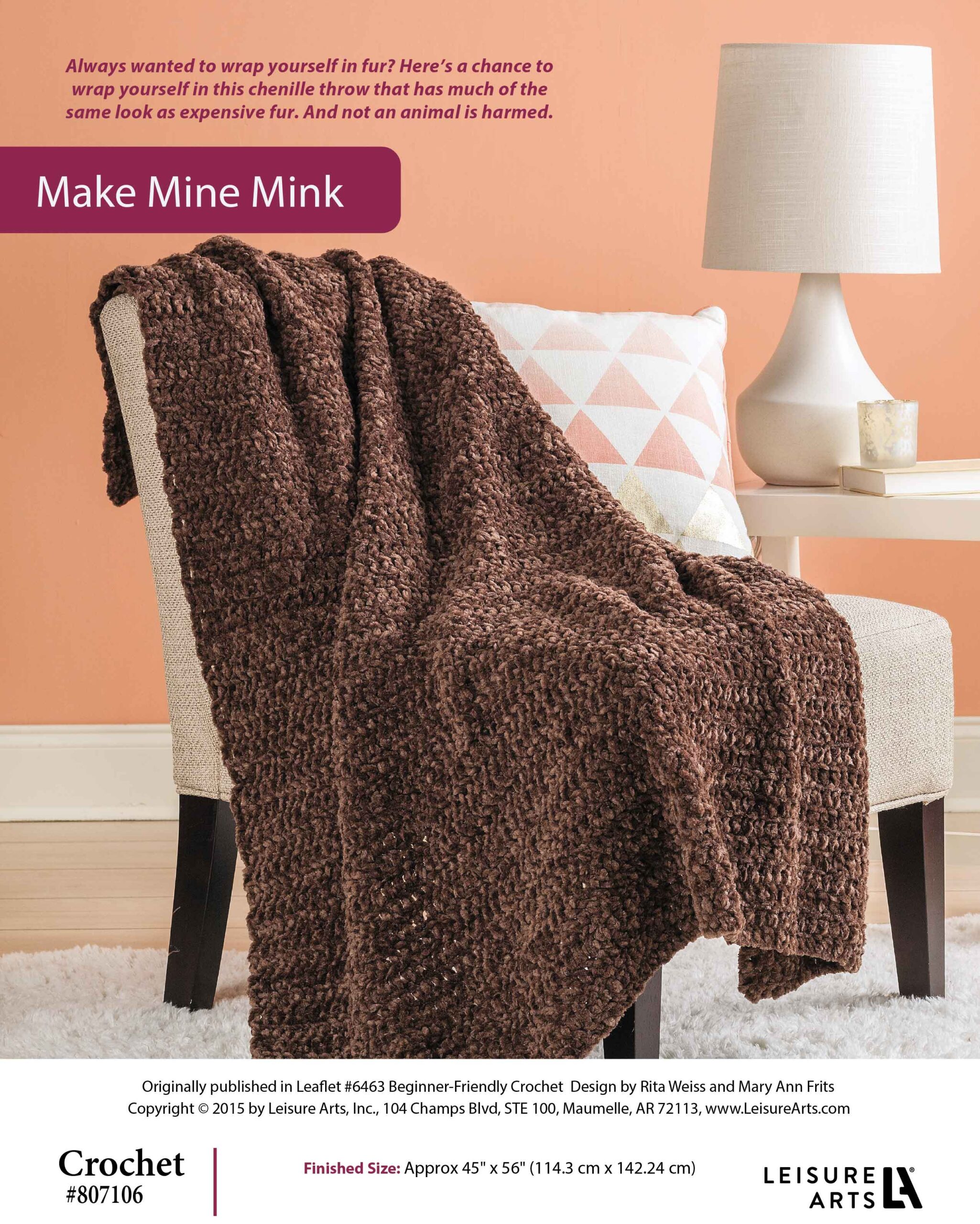 Leisure Arts Beginner Friendly Crochet Make Mine Mink ePattern