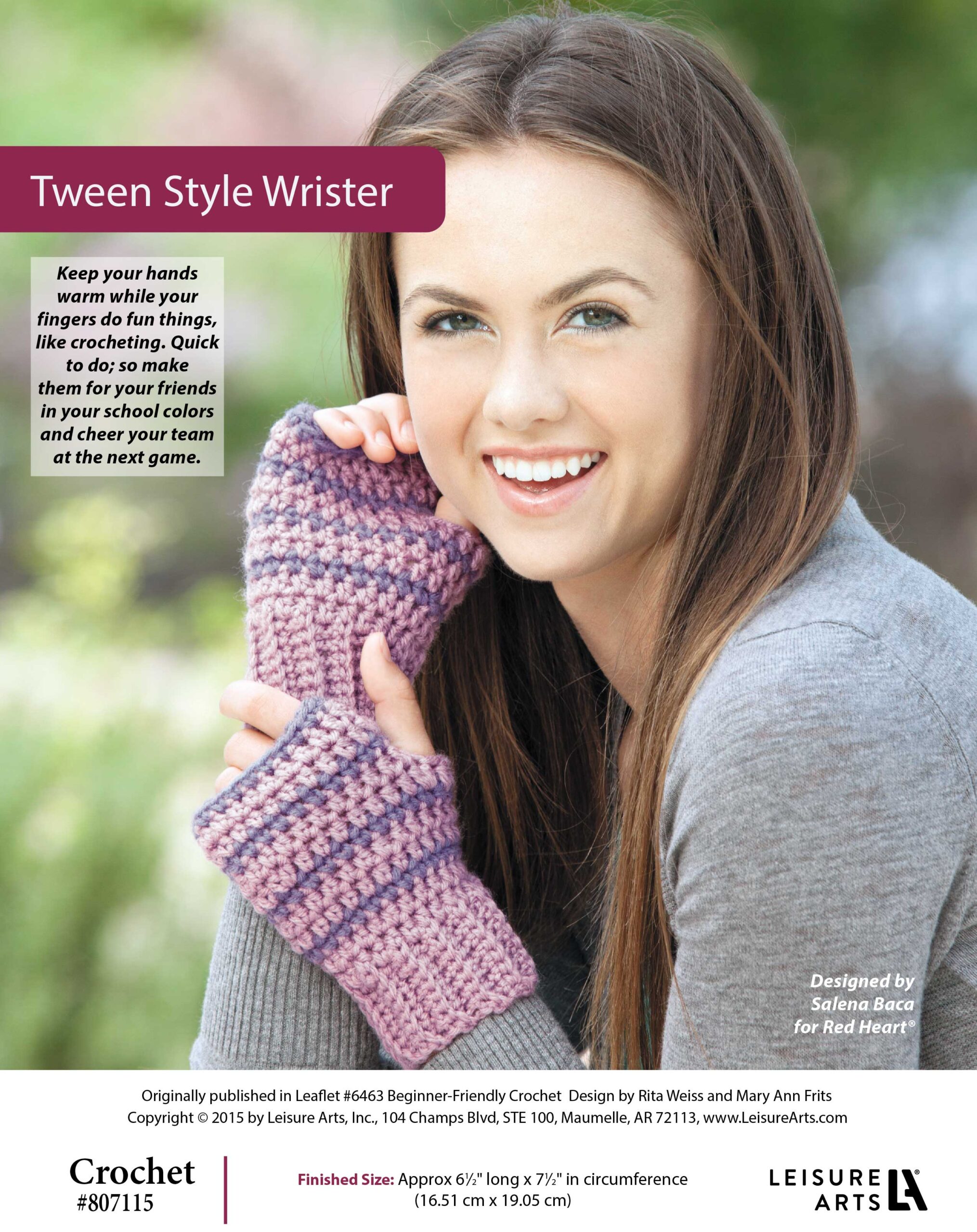 Leisure Arts Beginner Friendly Crochet Tween Style Wrister ePattern