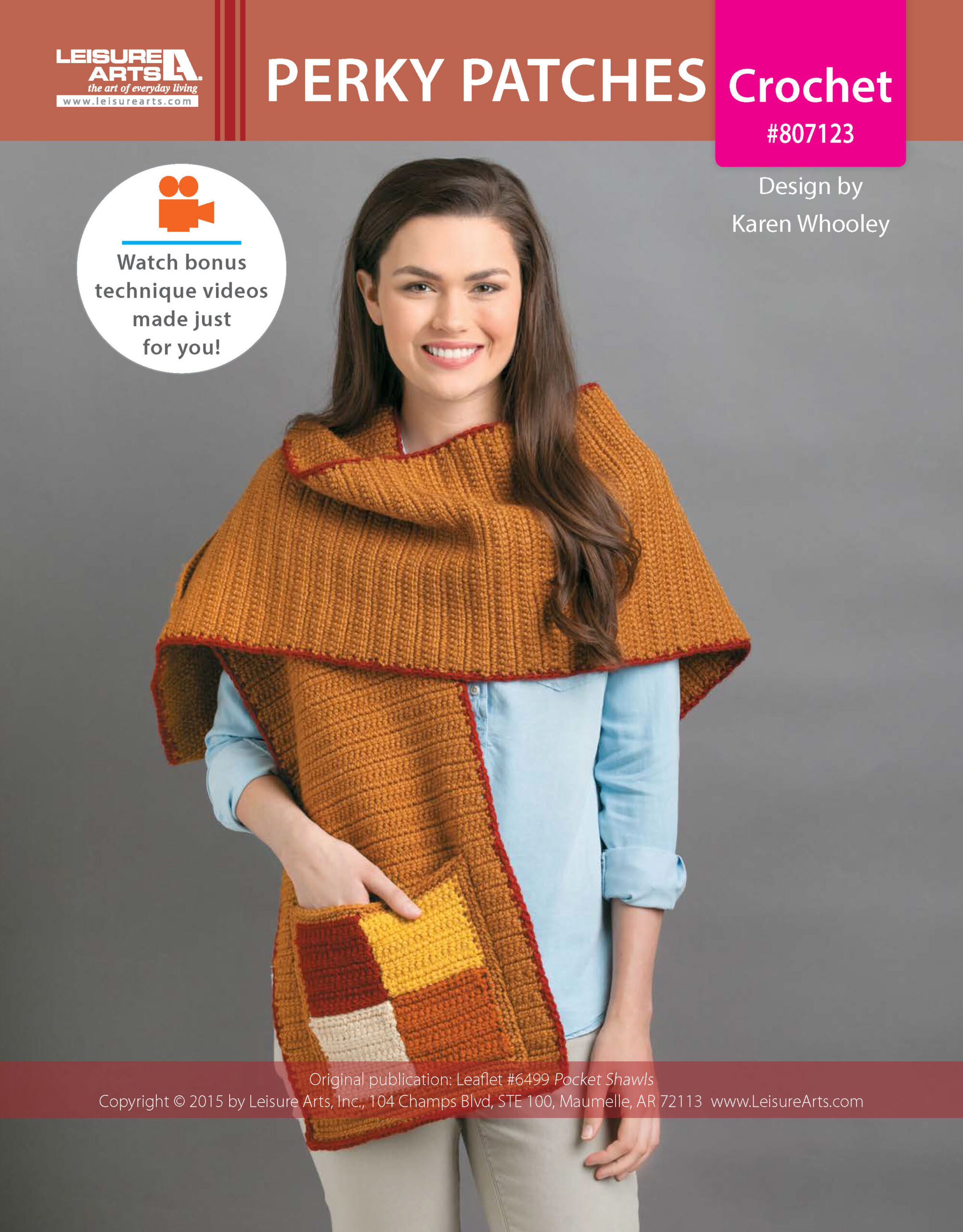 Leisure Arts Pocket Shawls Perky Patches Crochet ePattern
