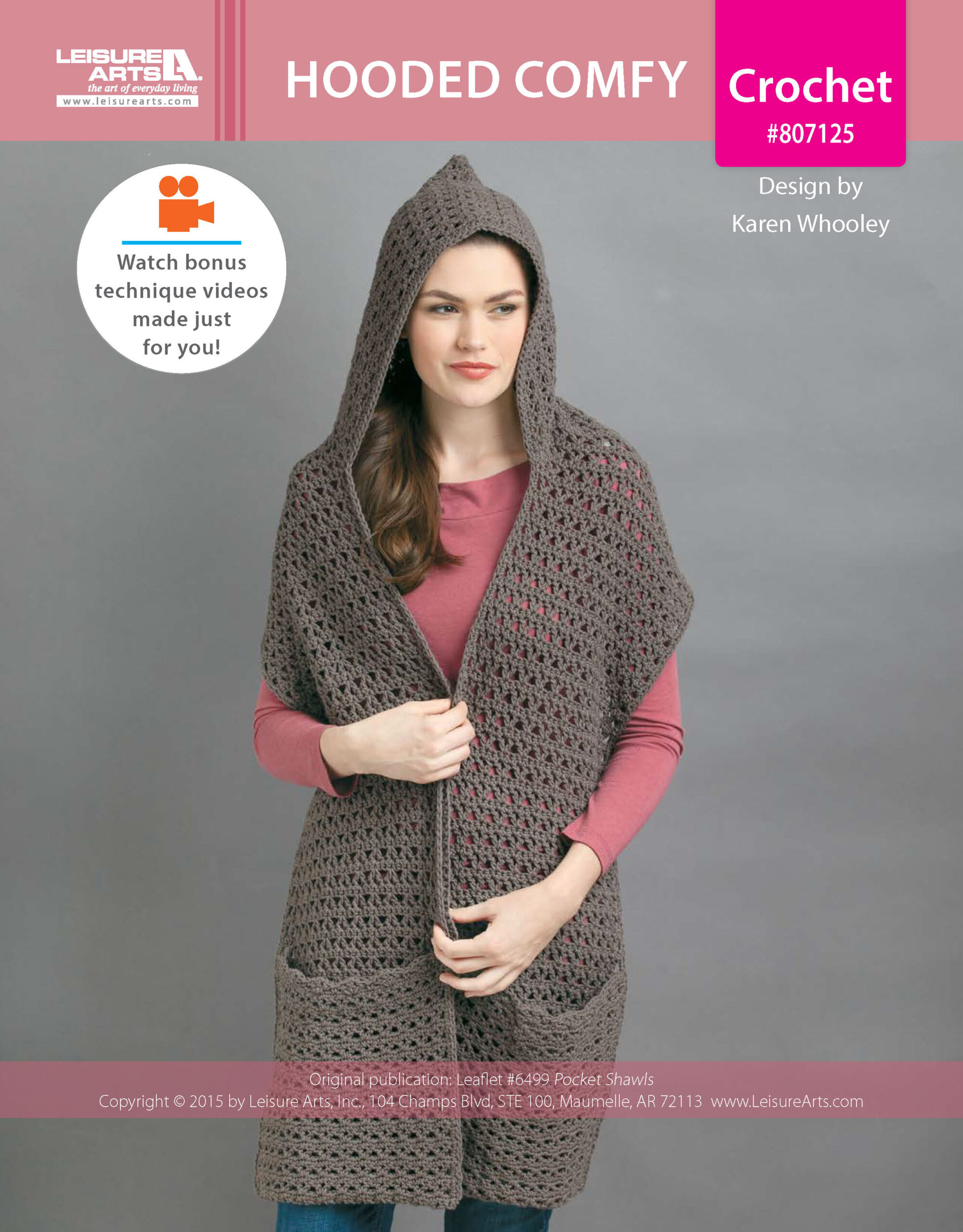 Leisure Arts Pocket Shawls Hooded Comfy Crochet ePattern
