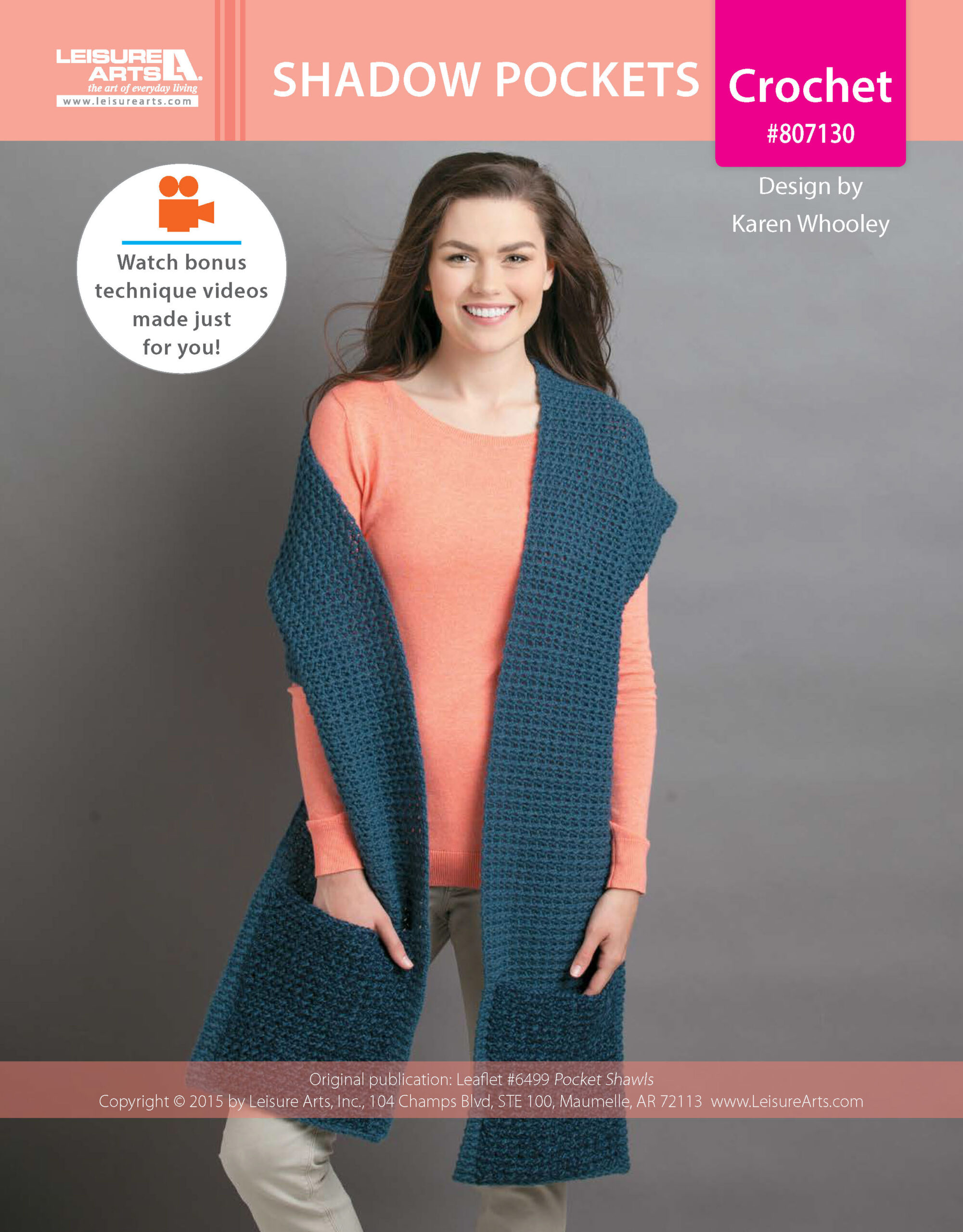 Leisure Arts Pocket Shawls Shadow Pockets Crochet ePattern