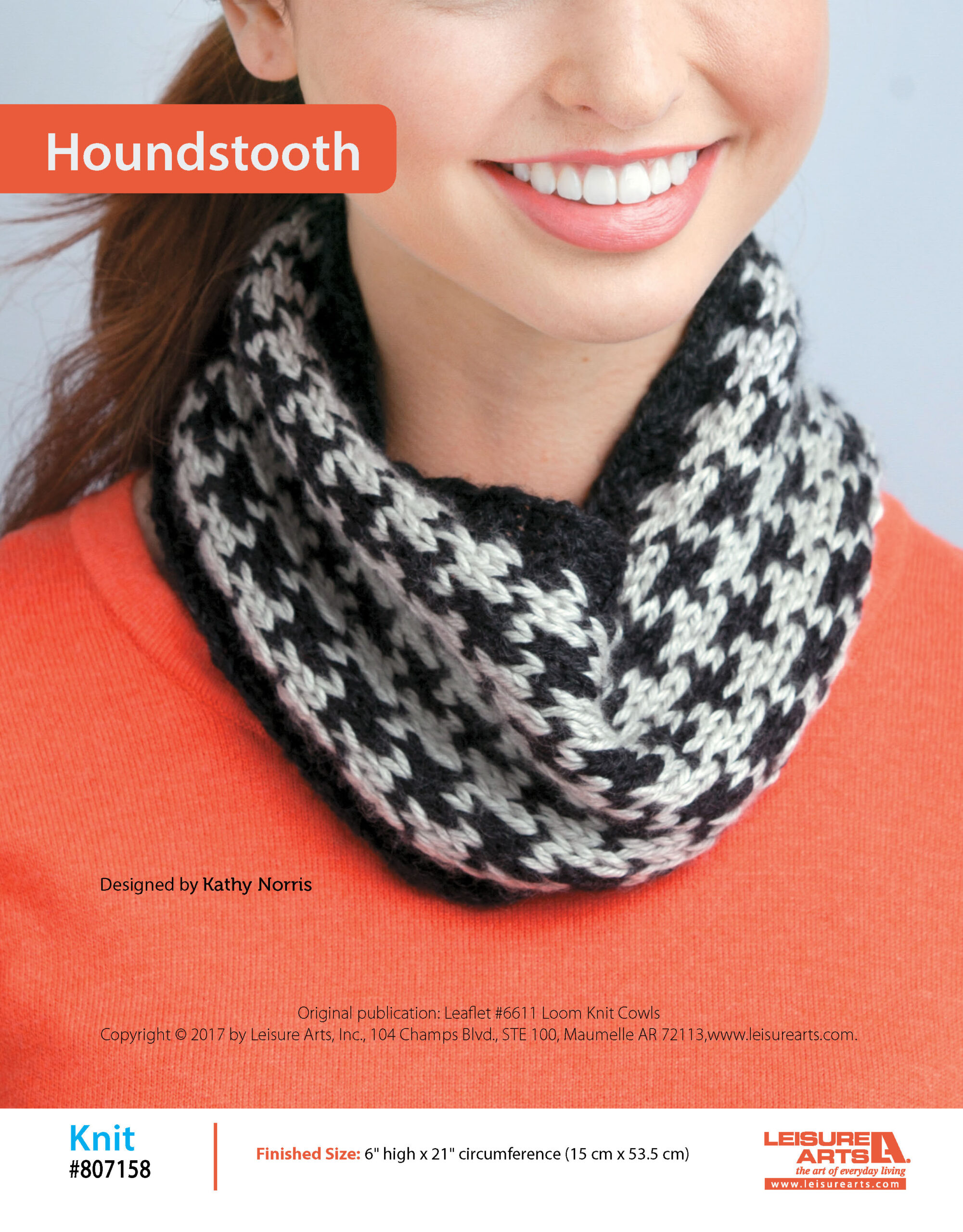 Leisure Arts ePattern Big Book of Loom Knit Cowls Houndstooth