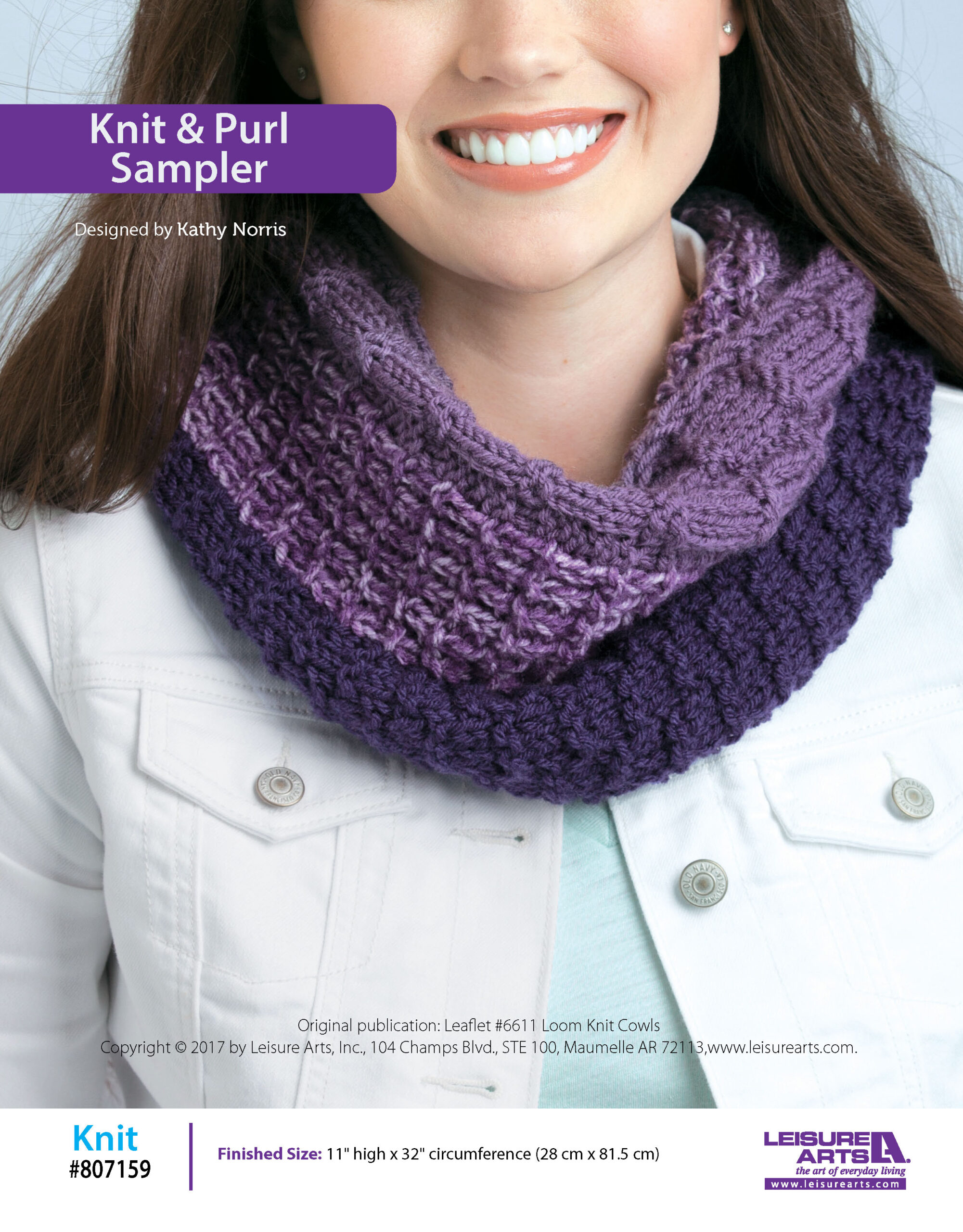 Leisure Arts ePattern Big Book of Loom Knit Cowls Knit Purl Sampler