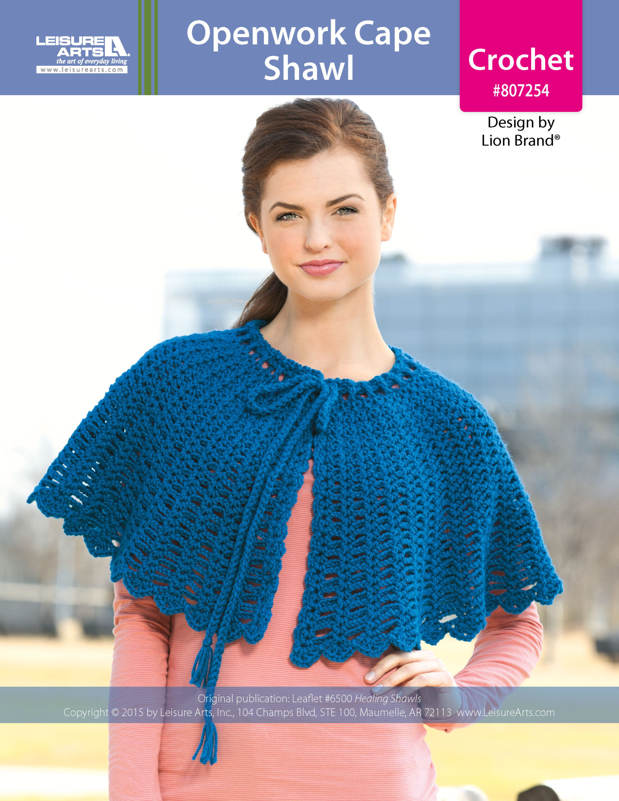 ePattern Leisure Arts Openwork Cape Shawl