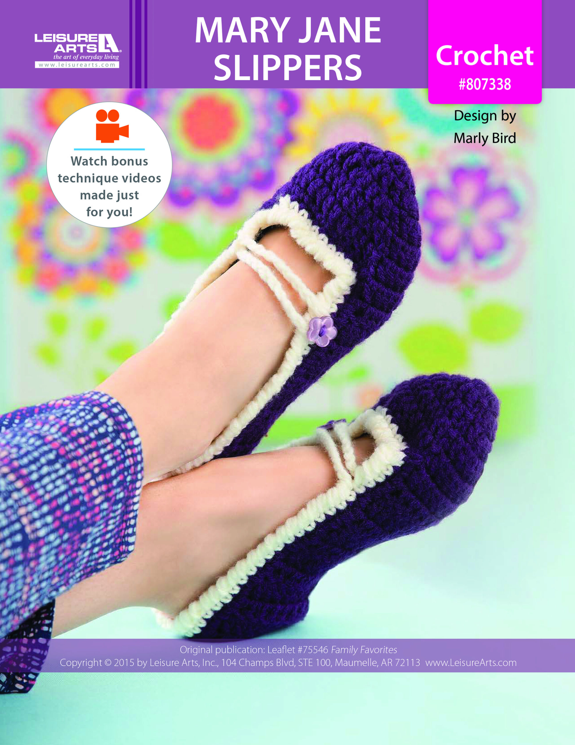 Leisure Arts ePattern Mary Jane Slippers
