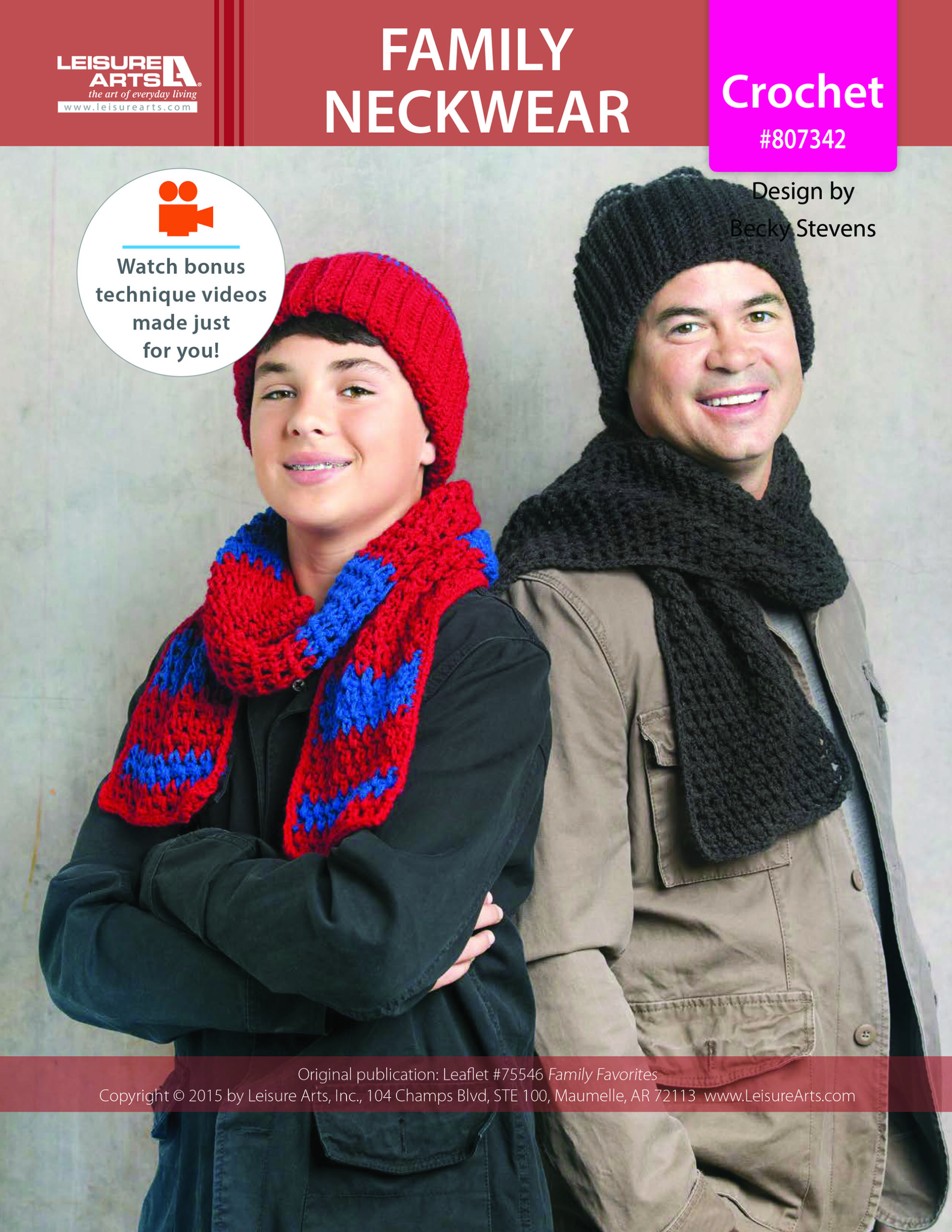 Leisure Arts ePattern Family Neckware 3 Scarves