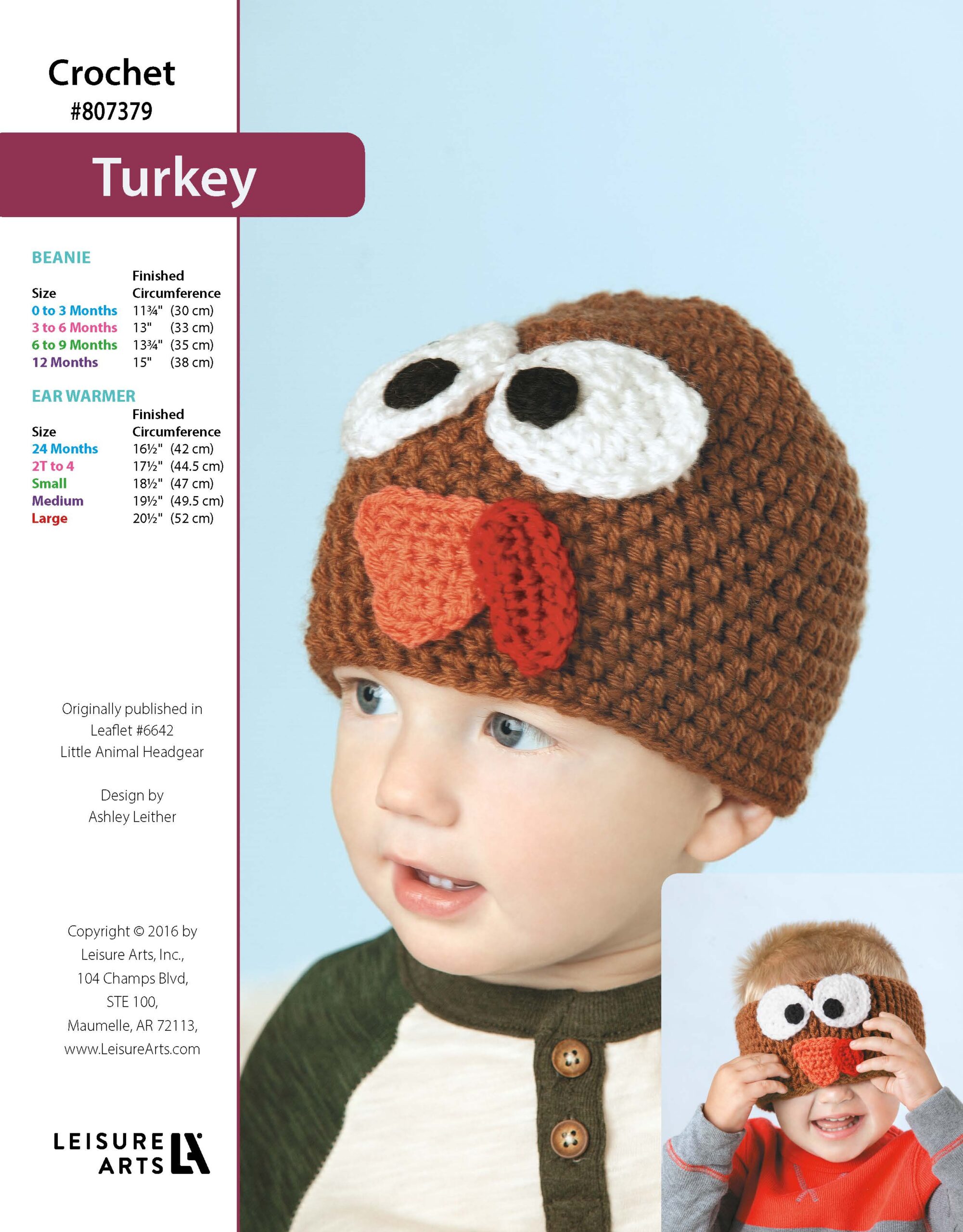Leisure Arts Little Animals Headgear Turkey Crochet ePattern