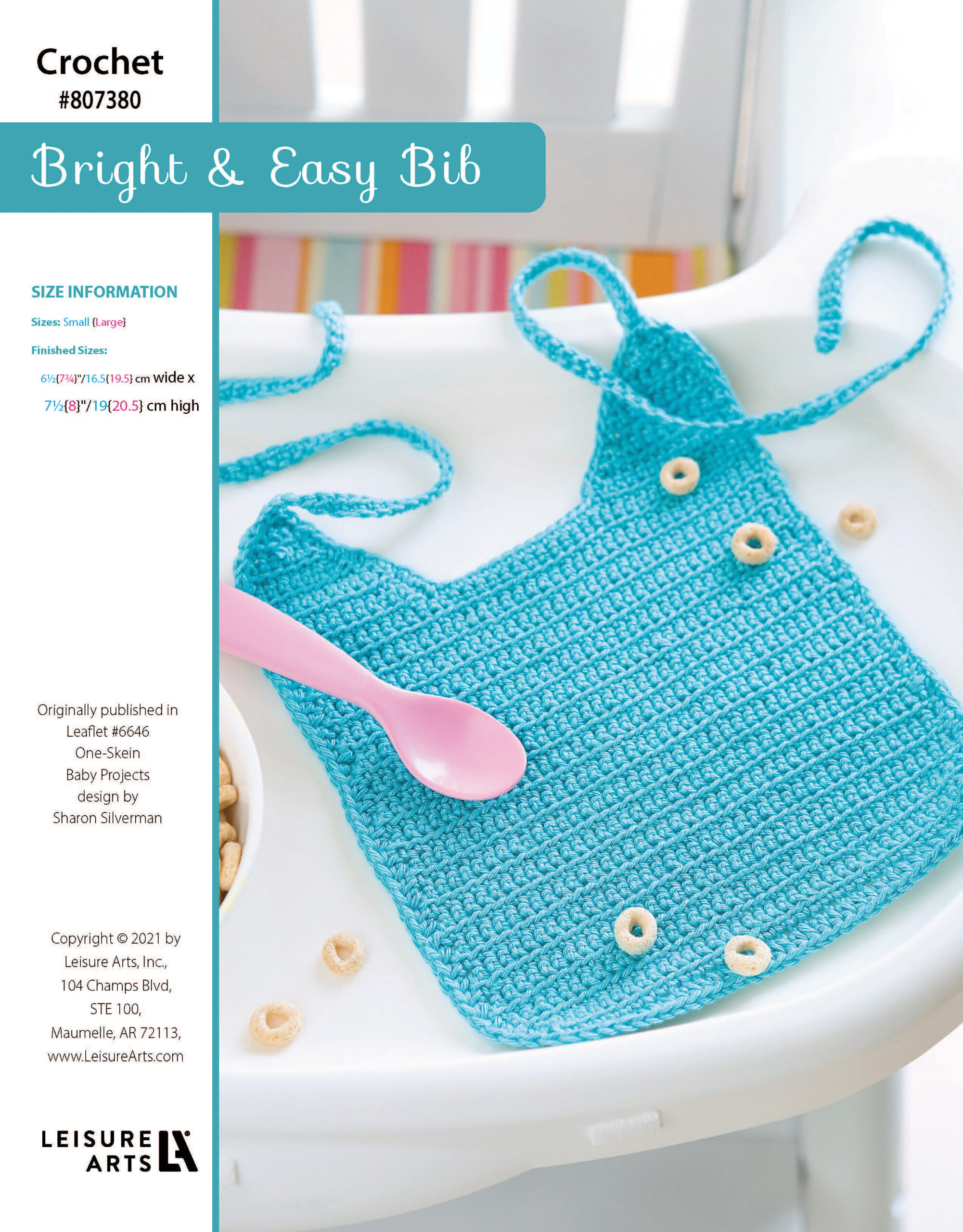 Leisure Arts One Skein Baby Projects Bright Easy Bib Crochet ePattern