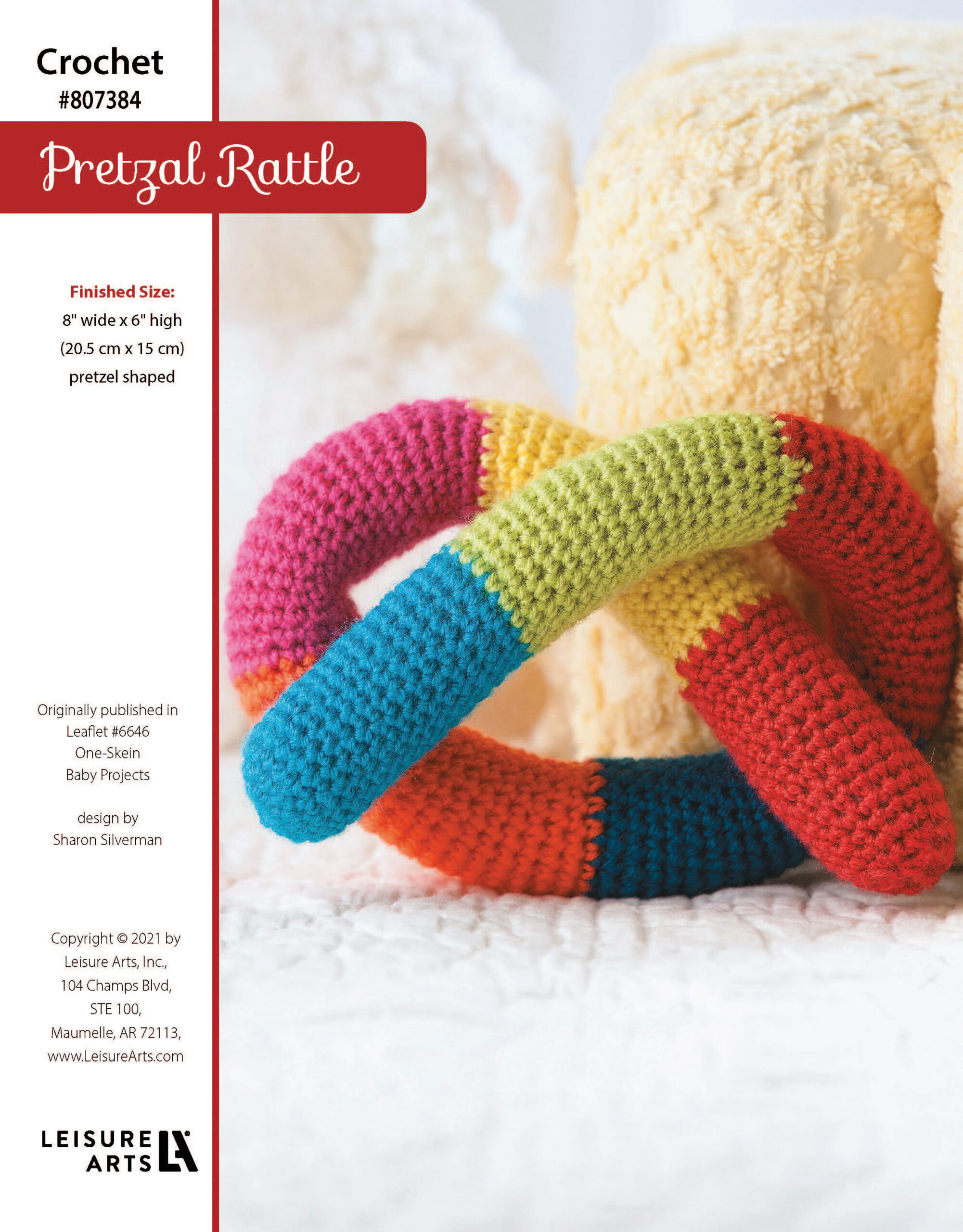 Leisure Arts One Skein Baby Projects Pretzel Rattle Crochet ePattern