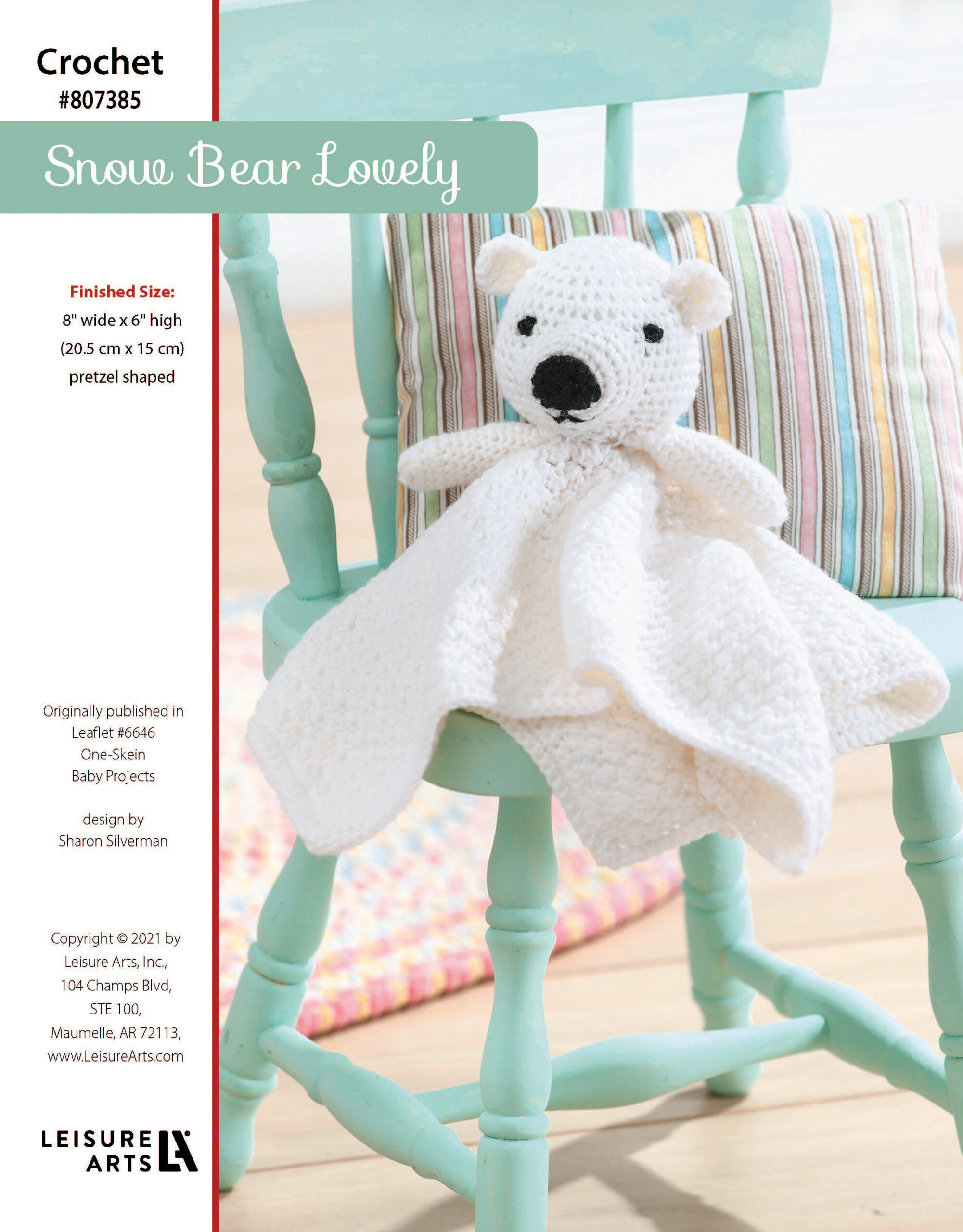Leisure Arts One Skein Baby Projects Snow Bear Lovey Crochet ePattern