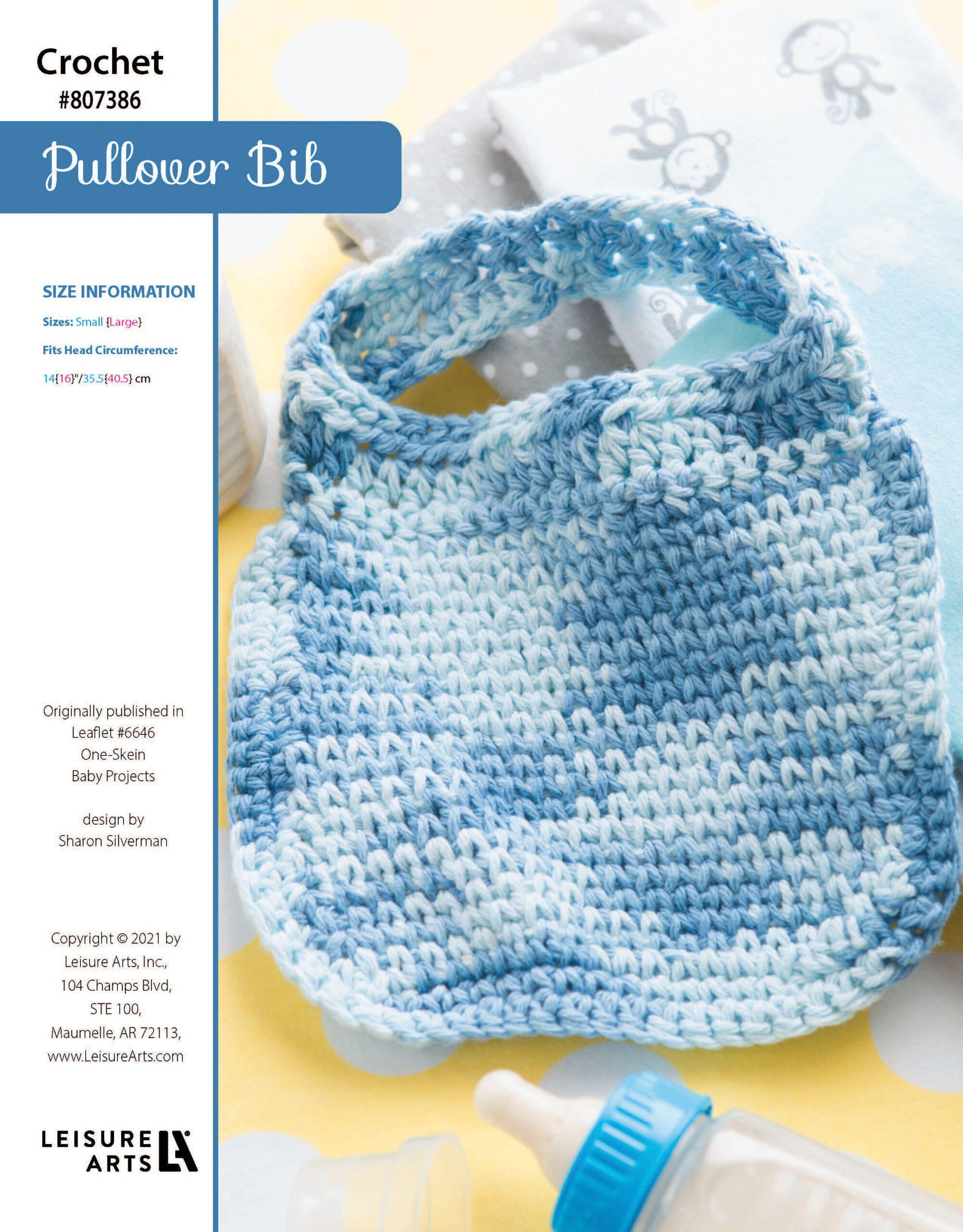 Leisure Arts One Skein Baby Projects Pullover Bib Crochet ePattern