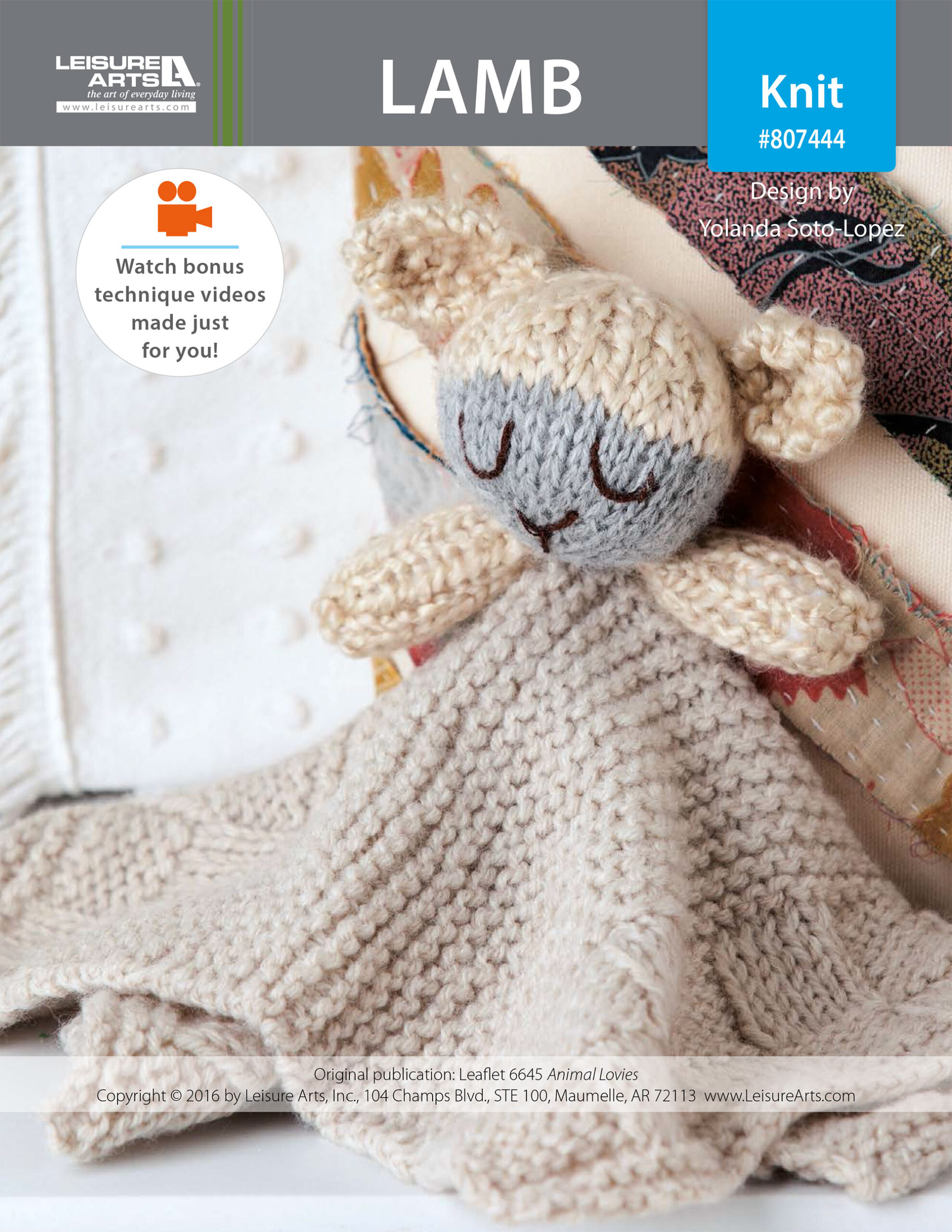 Leisure Arts Animal Lovies Lamb Knit ePattern
